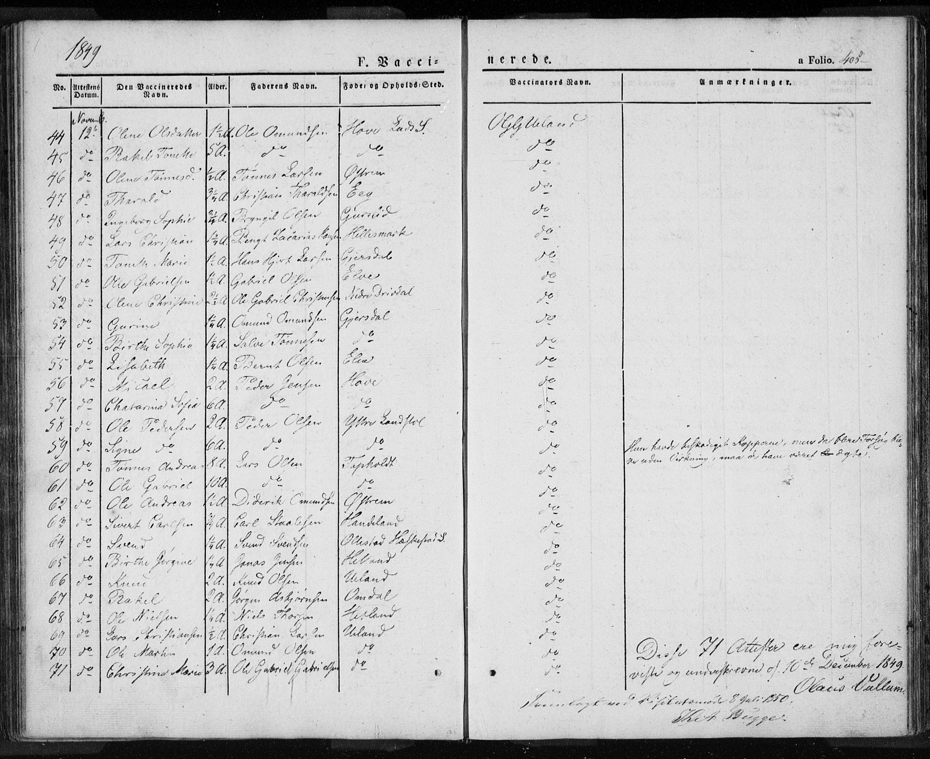 Lund sokneprestkontor, SAST/A-101809/S06/L0008: Parish register (official) no. A 7.2, 1833-1854, p. 405