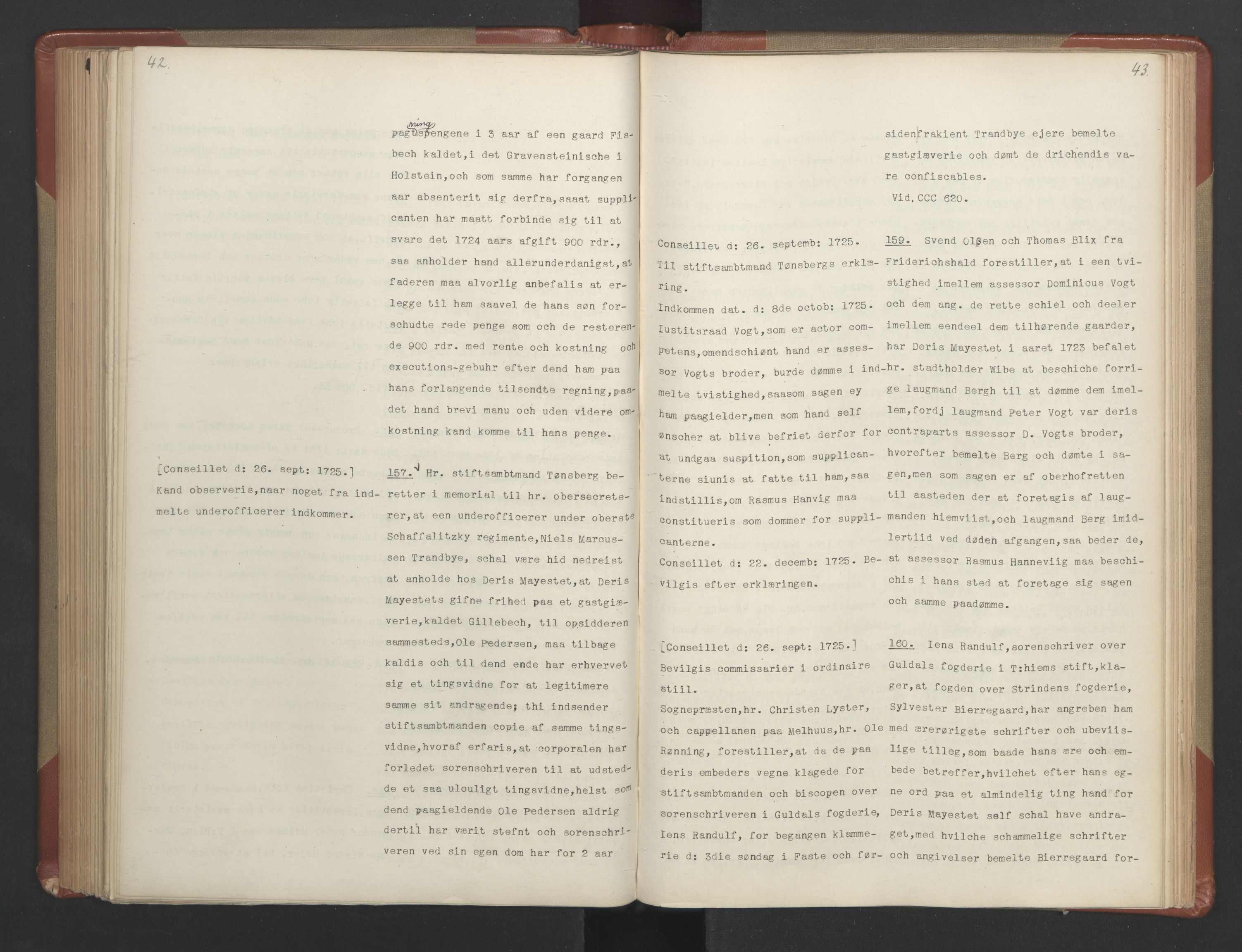 Avskriftsamlingen, AV/RA-EA-4022/F/Fa/L0088: Supplikker, 1725, p. 164