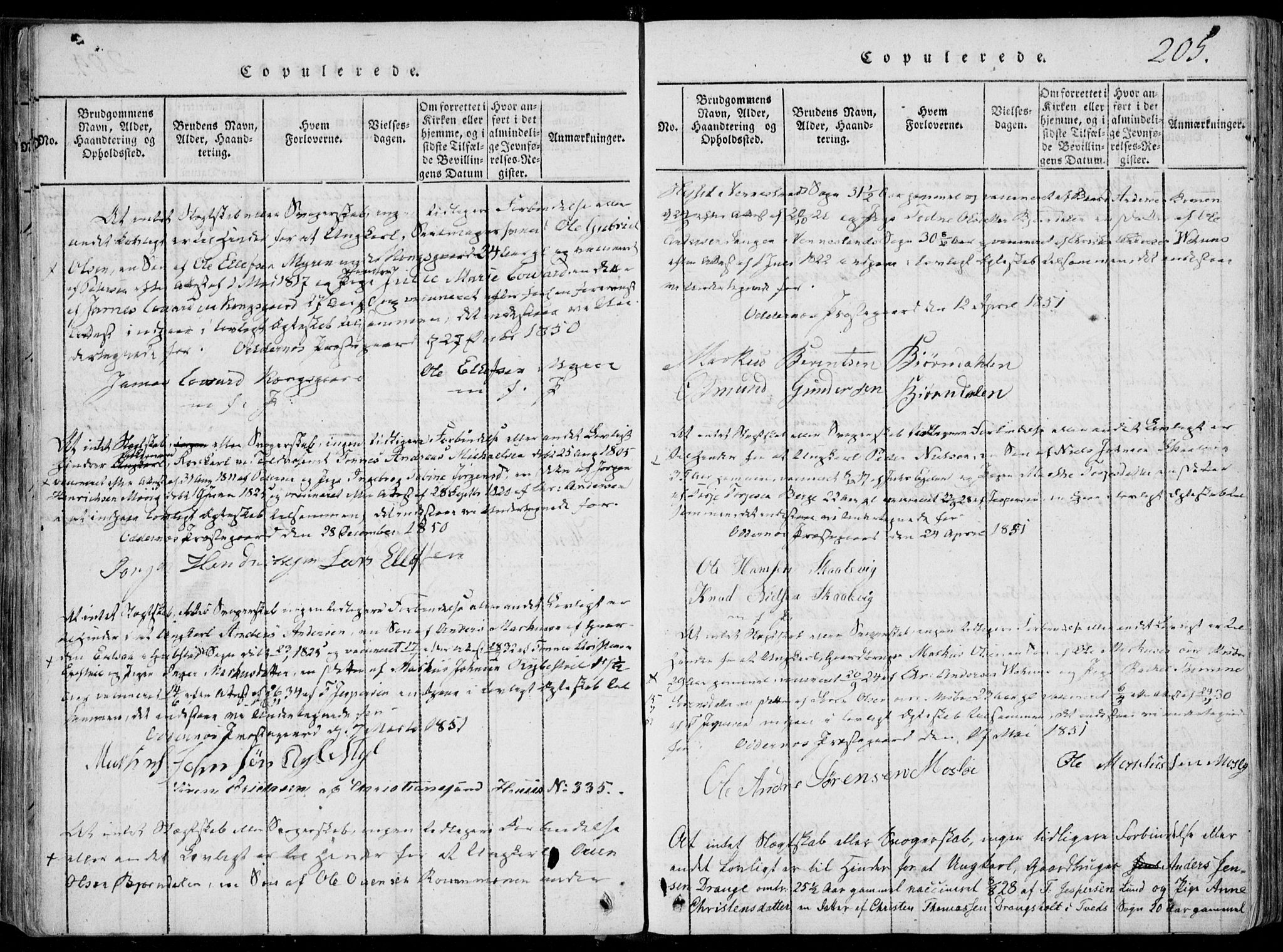 Oddernes sokneprestkontor, AV/SAK-1111-0033/F/Fa/Faa/L0005: Parish register (official) no. A 5, 1820-1838, p. 205