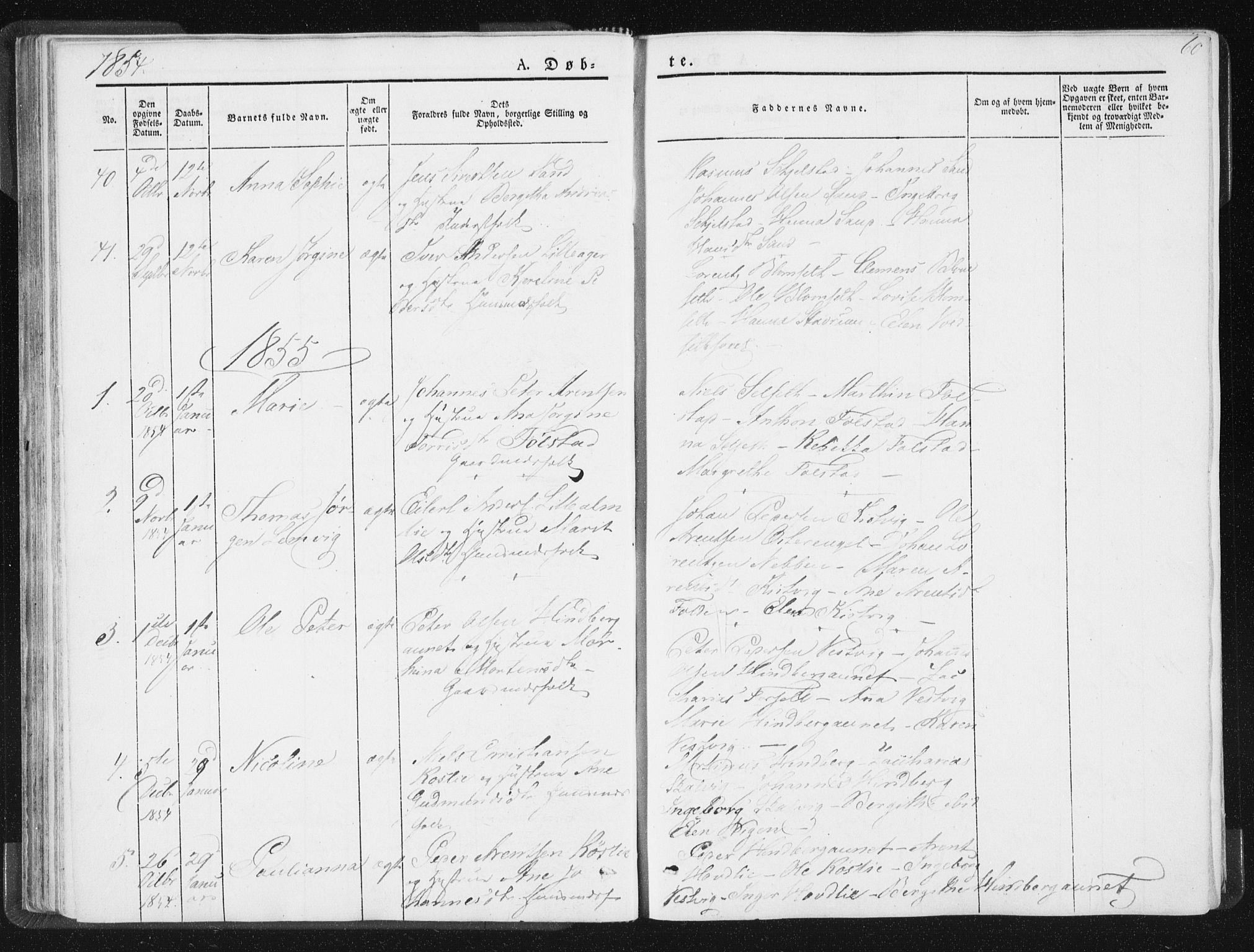 Ministerialprotokoller, klokkerbøker og fødselsregistre - Nord-Trøndelag, SAT/A-1458/744/L0418: Parish register (official) no. 744A02, 1843-1866, p. 60
