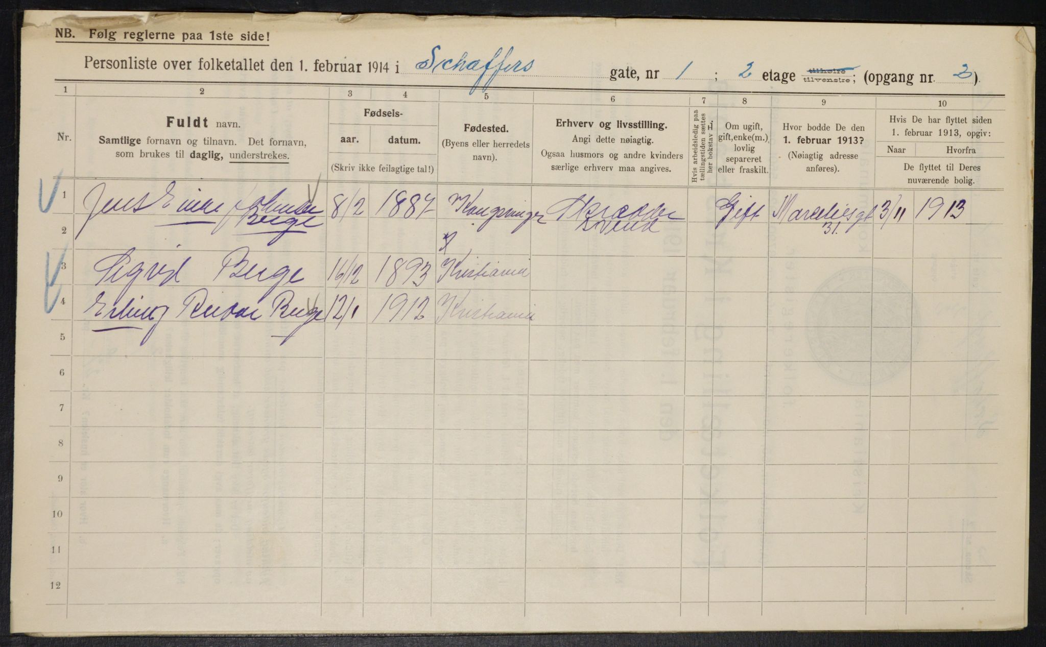 OBA, Municipal Census 1914 for Kristiania, 1914, p. 92778