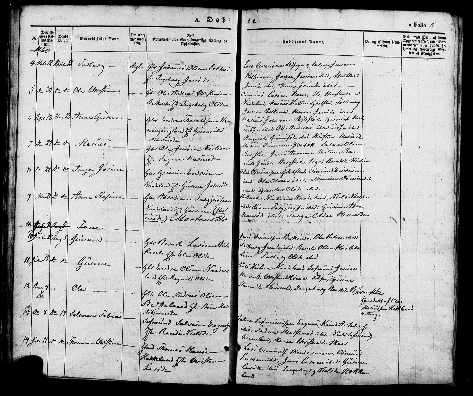 Søgne sokneprestkontor, SAK/1111-0037/F/Fa/Faa/L0002: Parish register (official) no. A 2, 1854-1882, p. 15