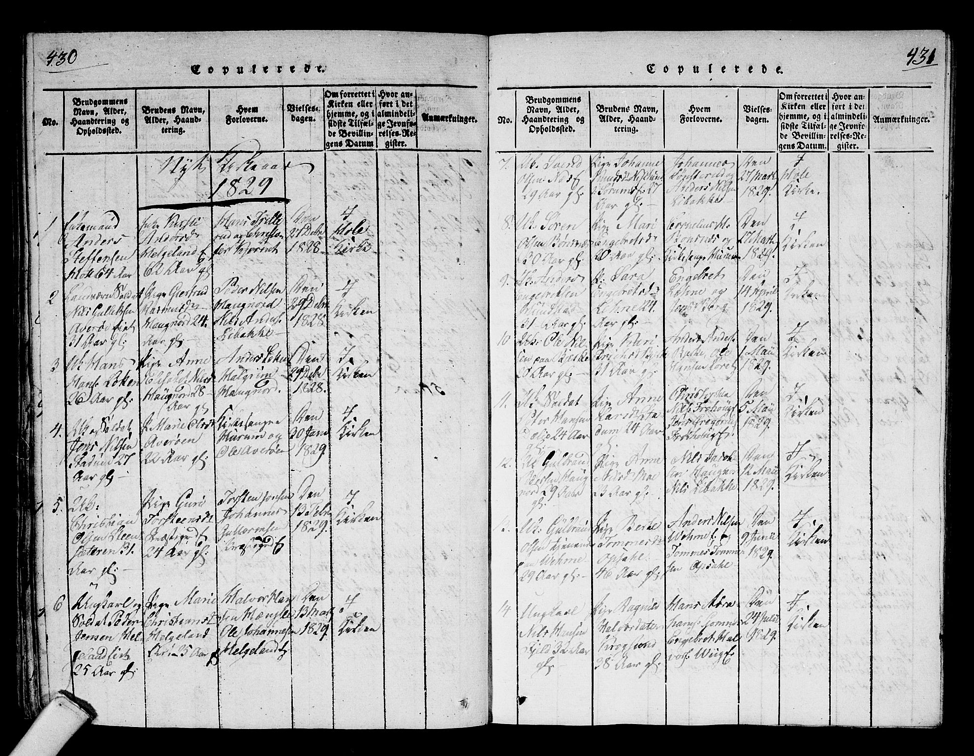 Hole kirkebøker, SAKO/A-228/F/Fa/L0004: Parish register (official) no. I 4, 1814-1833, p. 430-431