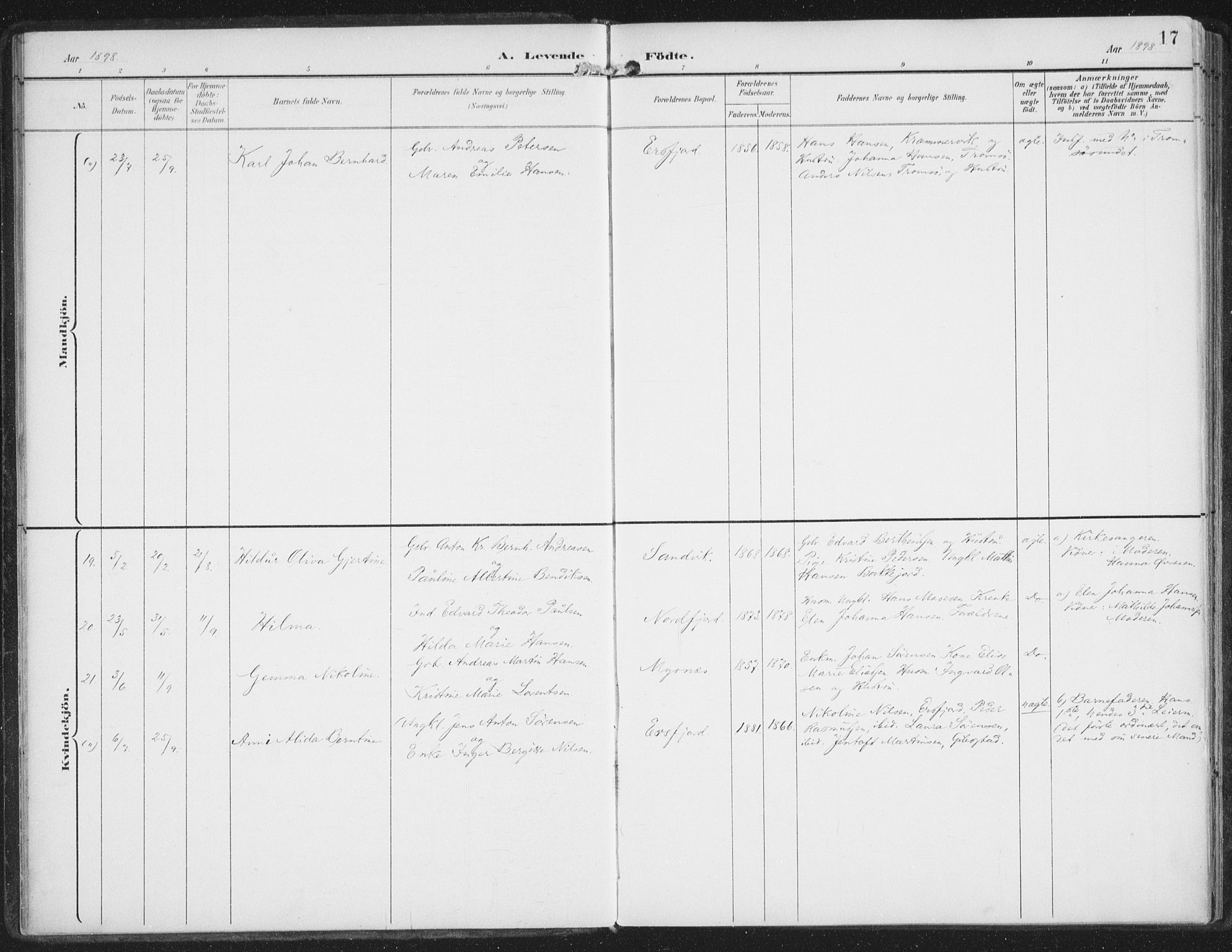 Lenvik sokneprestembete, SATØ/S-1310/H/Ha/Haa/L0015kirke: Parish register (official) no. 15, 1896-1915, p. 17