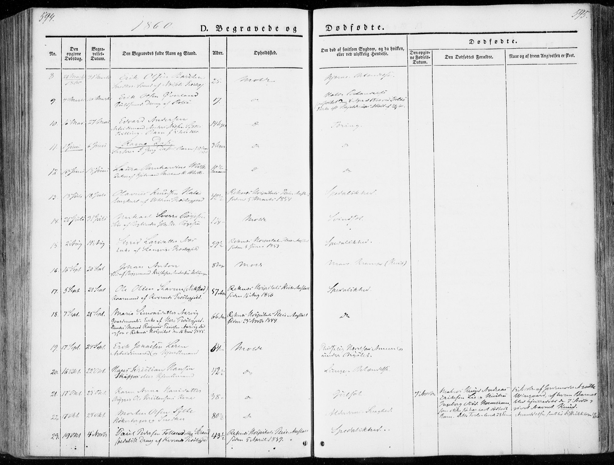 Ministerialprotokoller, klokkerbøker og fødselsregistre - Møre og Romsdal, SAT/A-1454/558/L0689: Parish register (official) no. 558A03, 1843-1872, p. 594-595