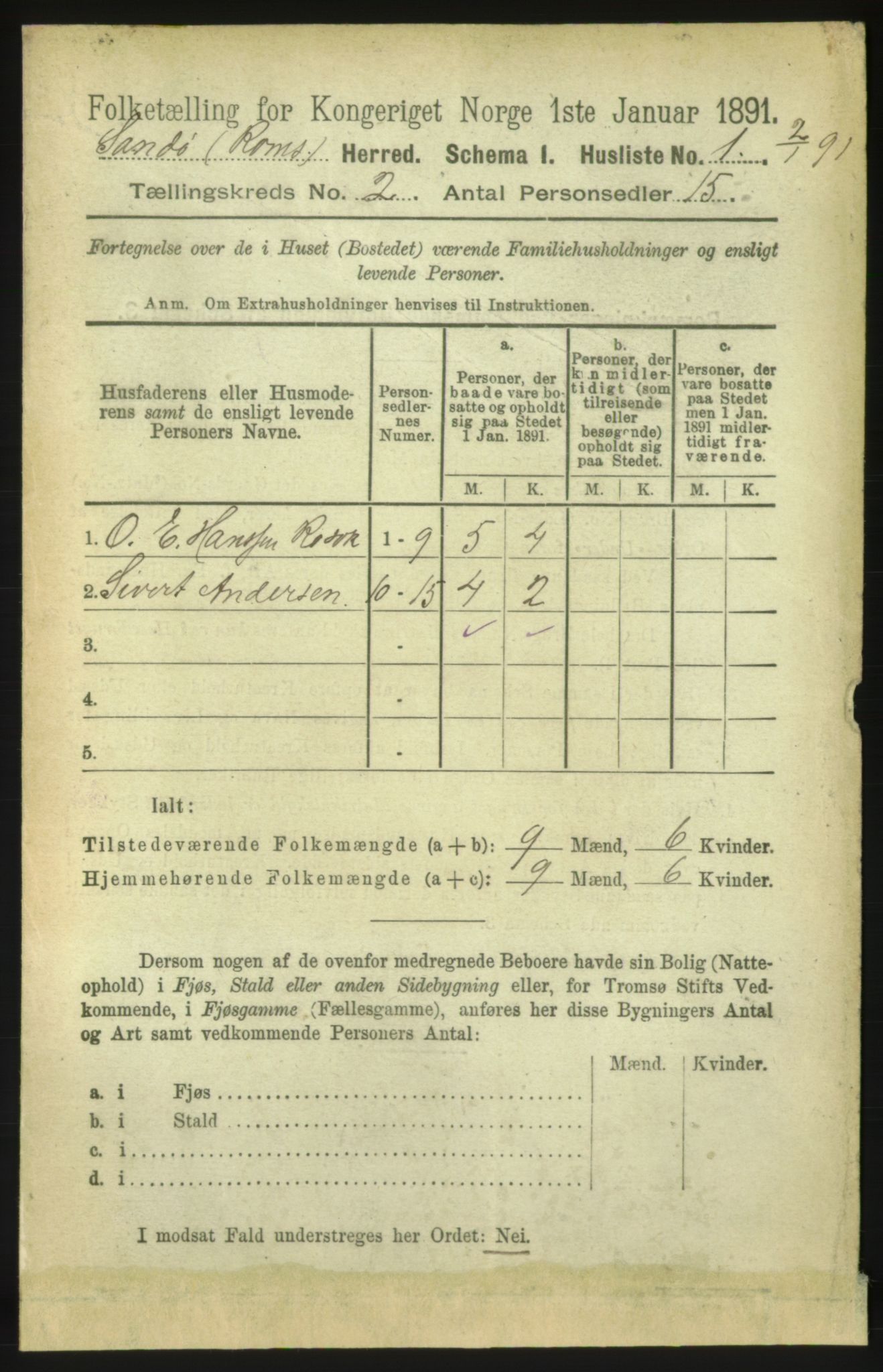 RA, 1891 census for 1546 Sandøy, 1891, p. 468