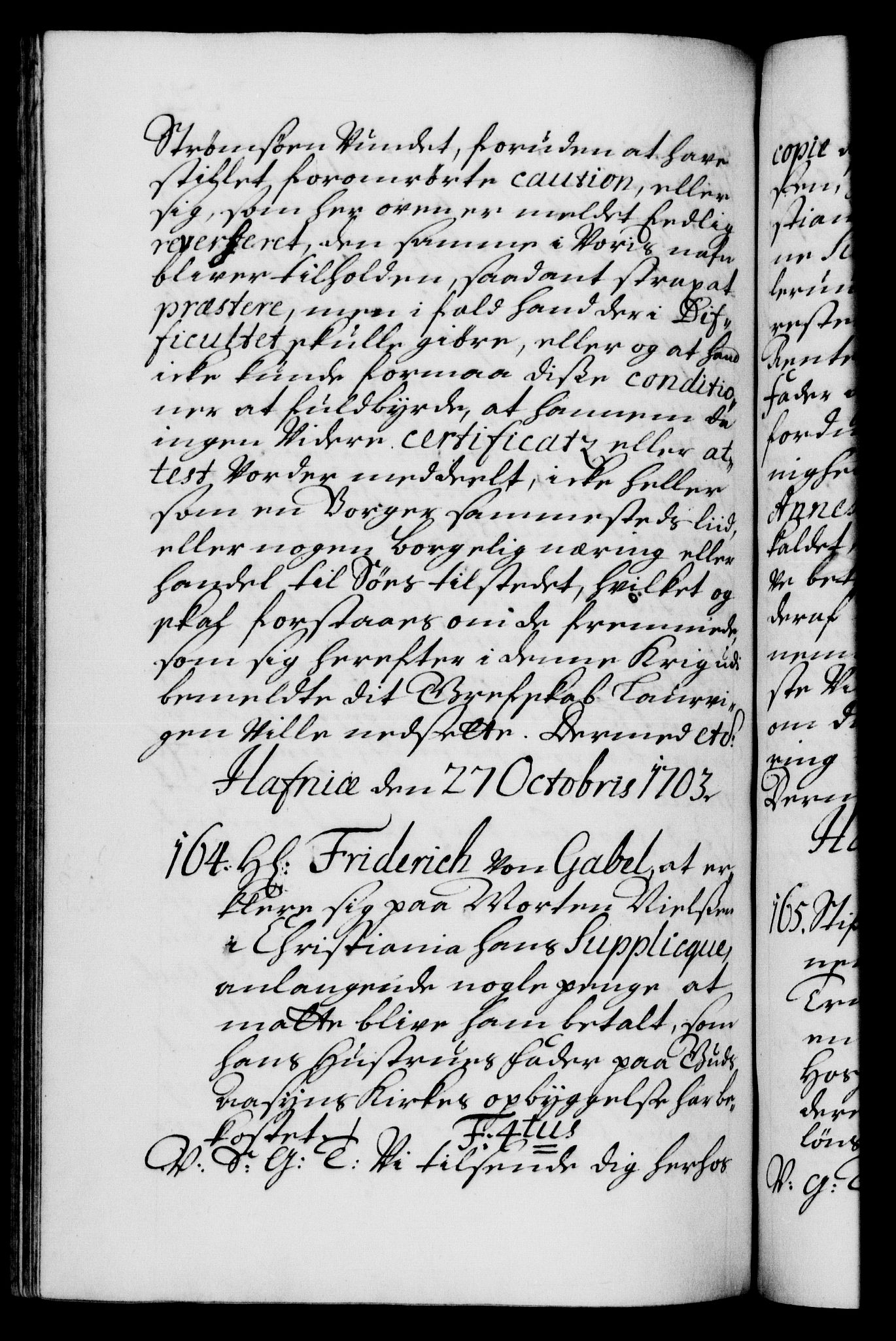 Danske Kanselli 1572-1799, AV/RA-EA-3023/F/Fc/Fca/Fcab/L0016: Norske tegnelser, 1699-1703, p. 543b