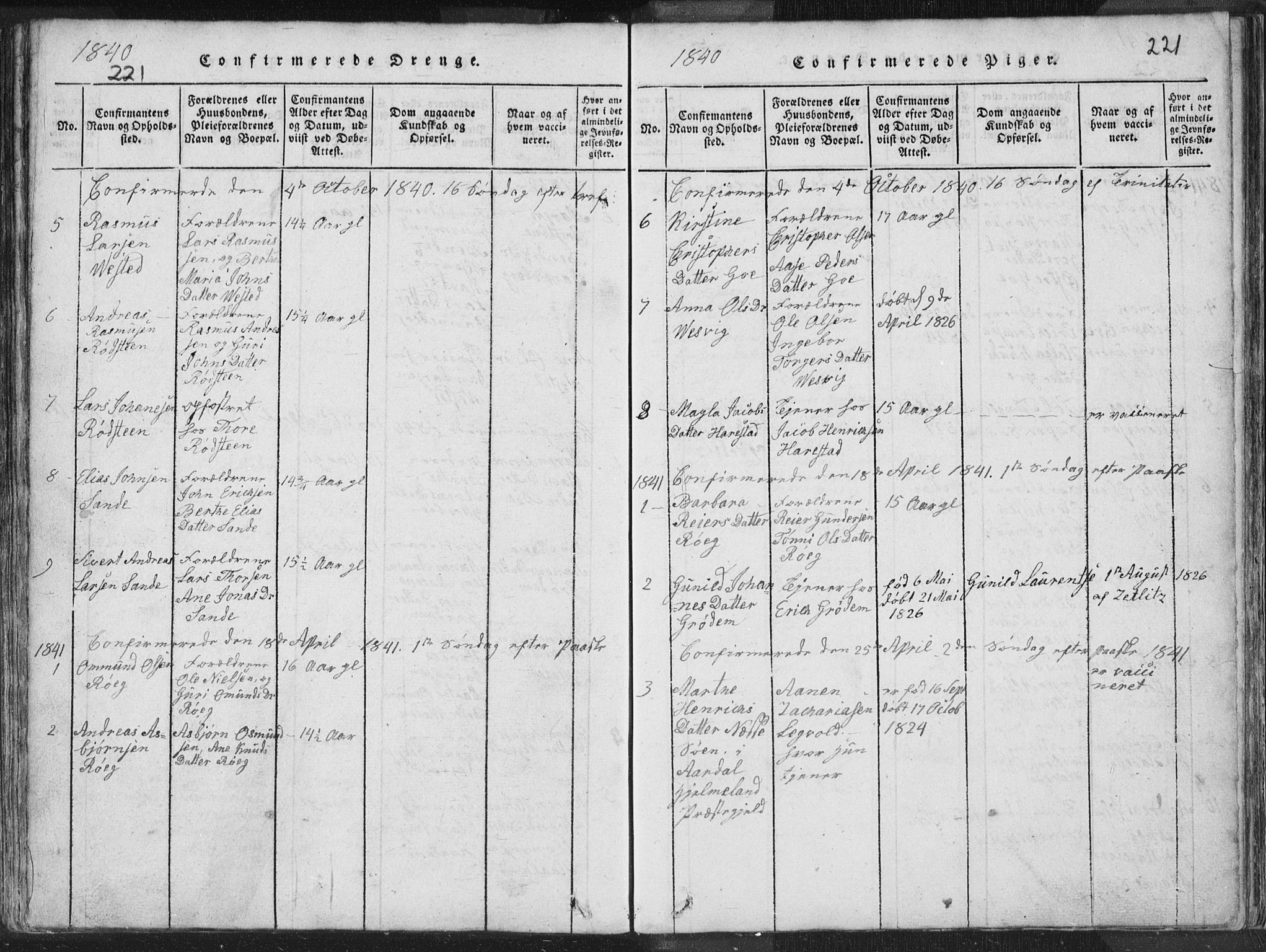 Hetland sokneprestkontor, AV/SAST-A-101826/30/30BA/L0001: Parish register (official) no. A 1, 1816-1856, p. 221