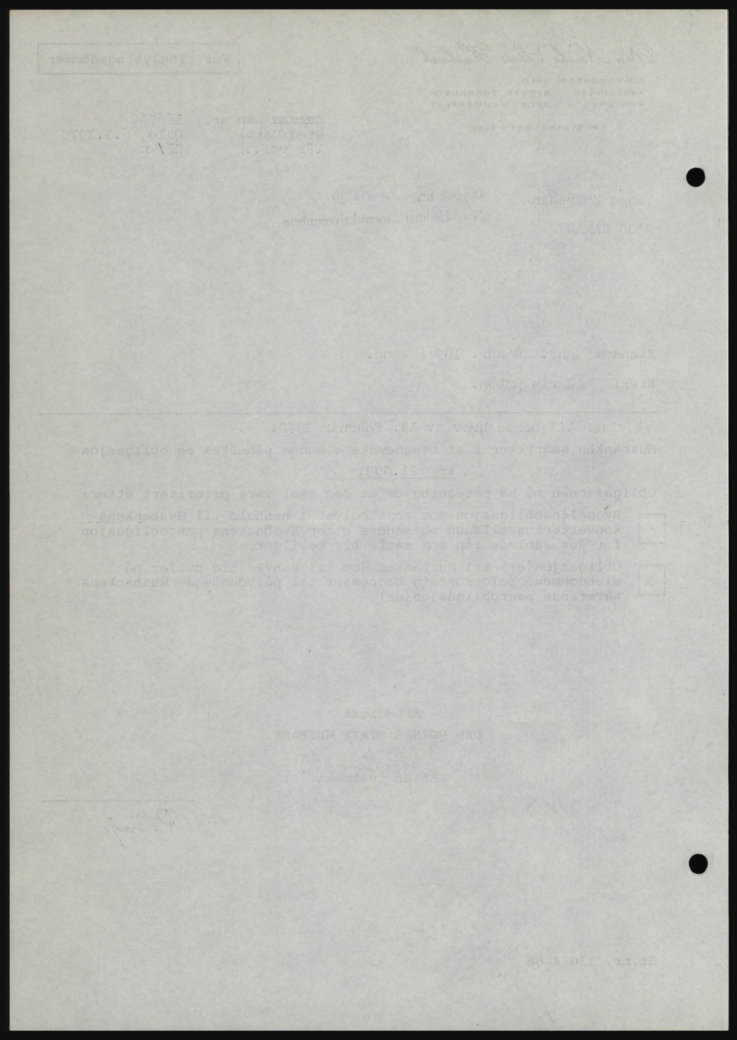 Nord-Hedmark sorenskriveri, SAH/TING-012/H/Hc/L0033: Mortgage book no. 33, 1970-1970, Diary no: : 1257/1970