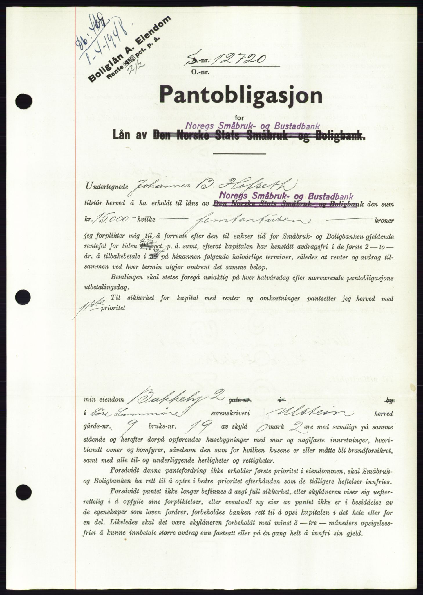 Søre Sunnmøre sorenskriveri, AV/SAT-A-4122/1/2/2C/L0115: Mortgage book no. 3B, 1947-1948, Diary no: : 409/1948