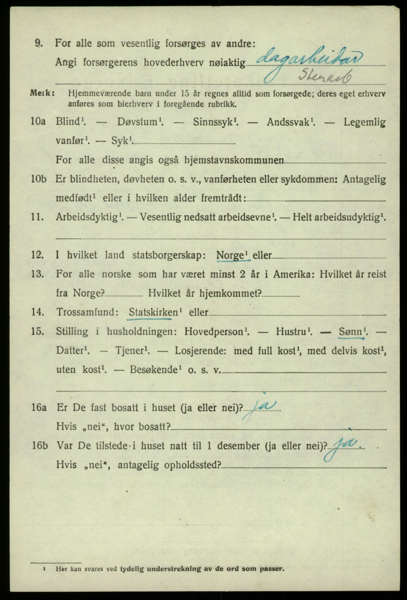 SAB, 1920 census for Odda, 1920, p. 1840