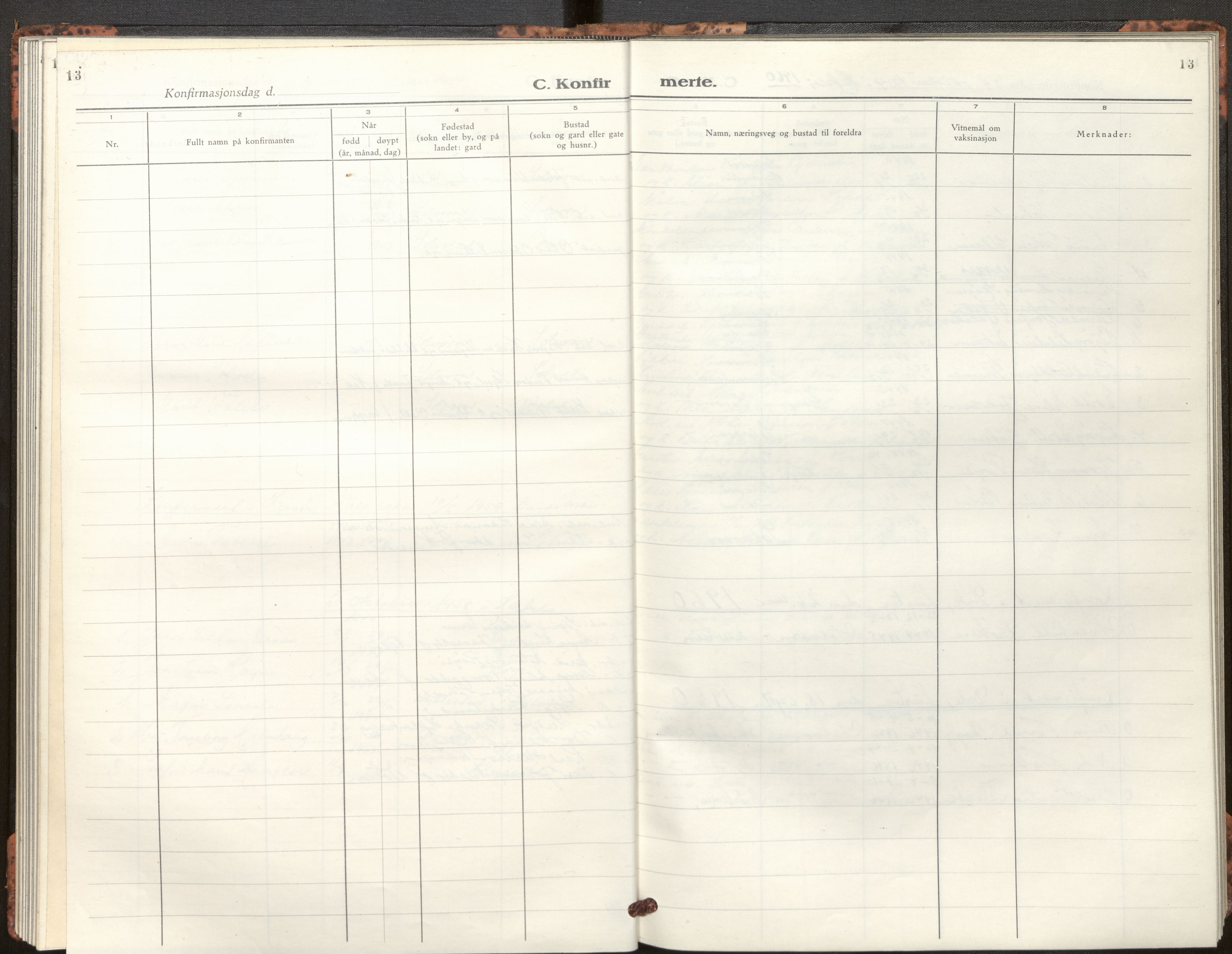 Hafslo sokneprestembete, AV/SAB-A-80301/H/Hab/Habc/L0002: Parish register (copy) no. C 2, 1945-1969, p. 13