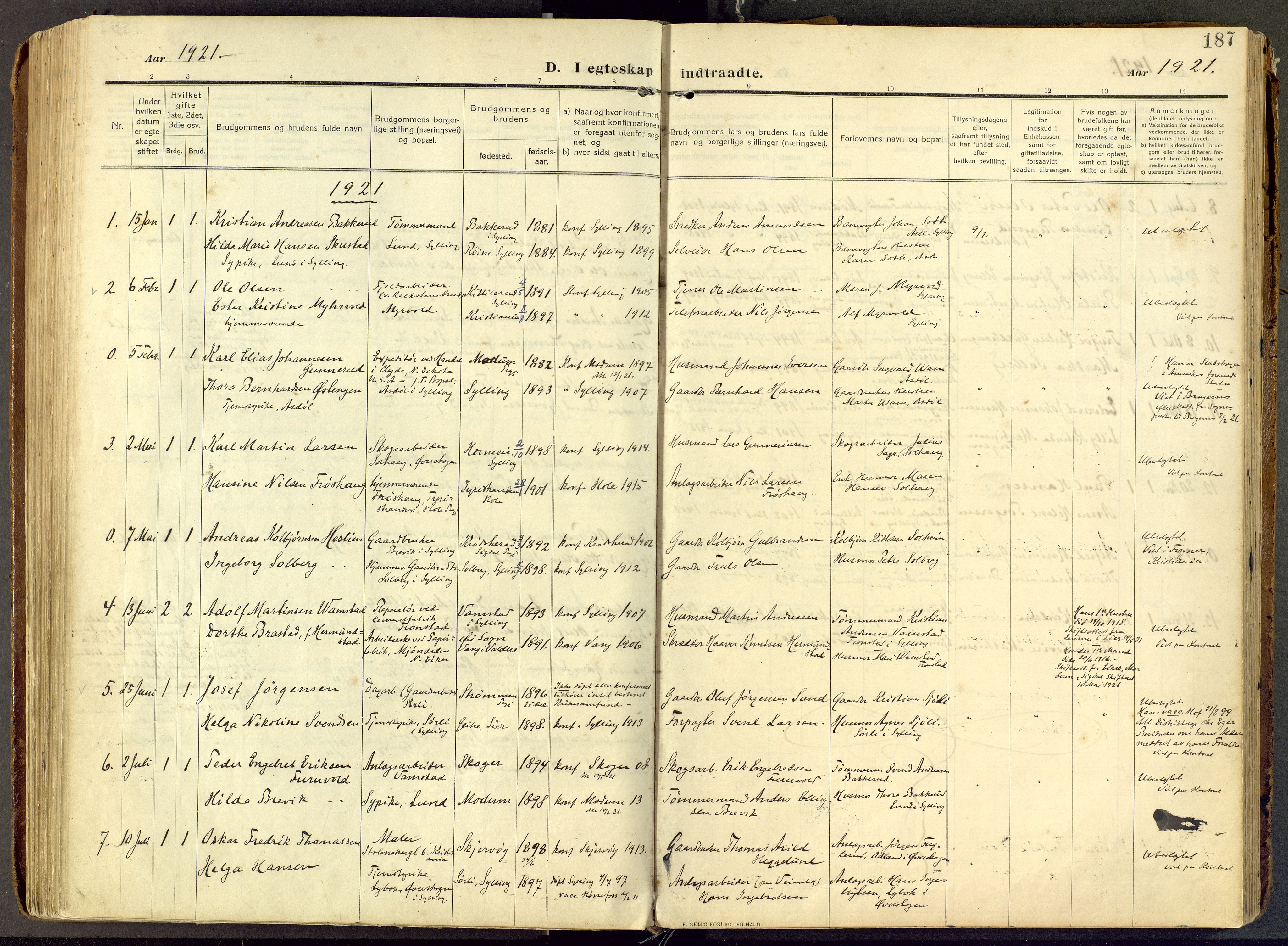 Parish register (official) no. III 1, 1910-1936, p. 187