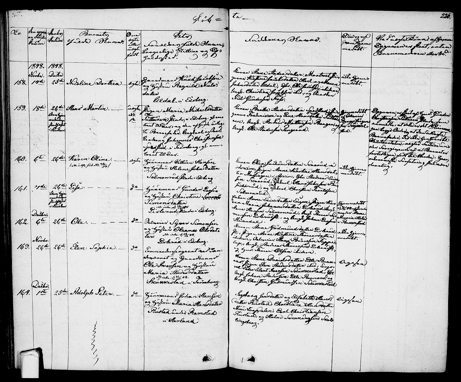 Eidsberg prestekontor Kirkebøker, AV/SAO-A-10905/F/Fa/L0008: Parish register (official) no. I 8, 1832-1848, p. 226