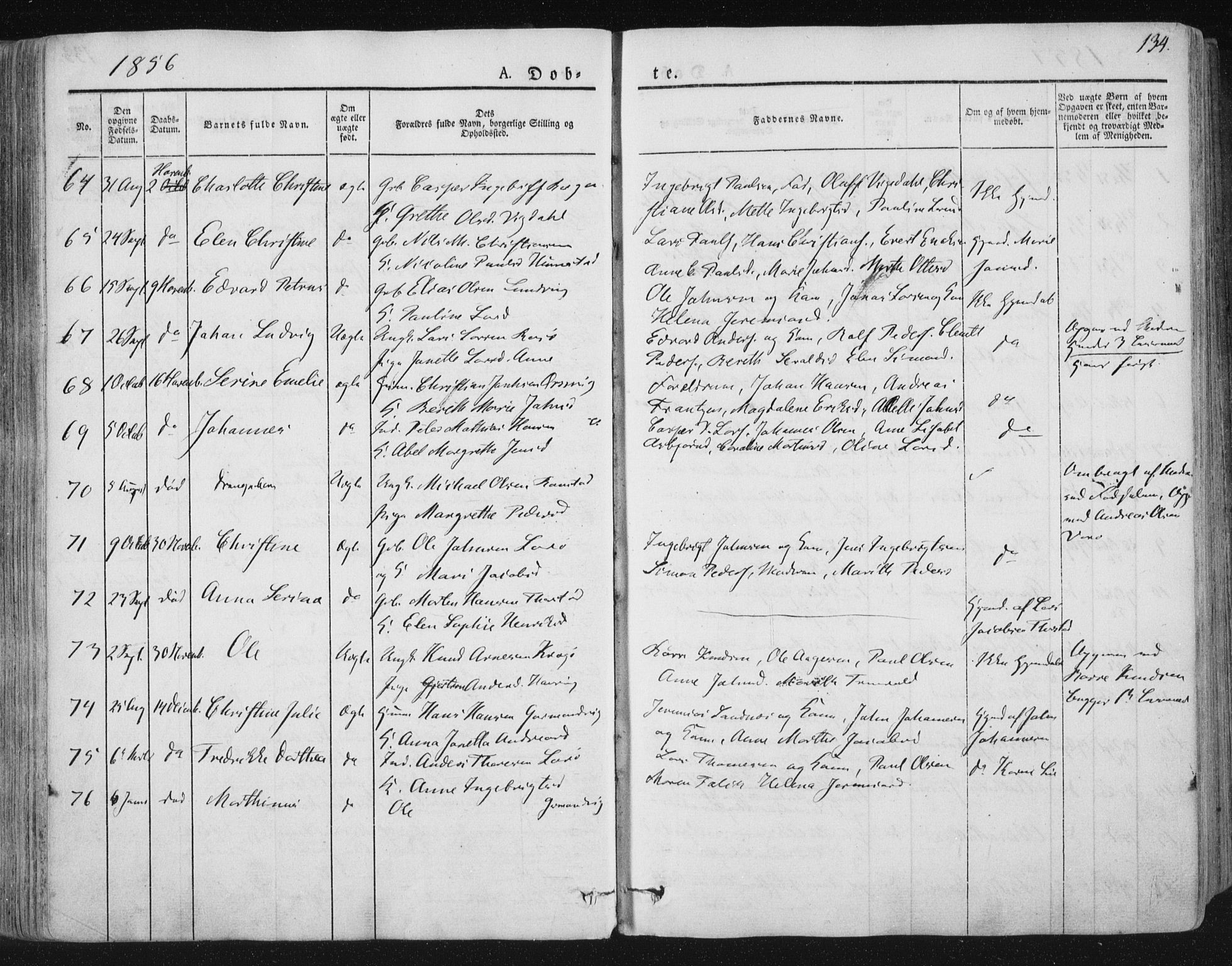 Ministerialprotokoller, klokkerbøker og fødselsregistre - Nord-Trøndelag, AV/SAT-A-1458/784/L0669: Parish register (official) no. 784A04, 1829-1859, p. 134