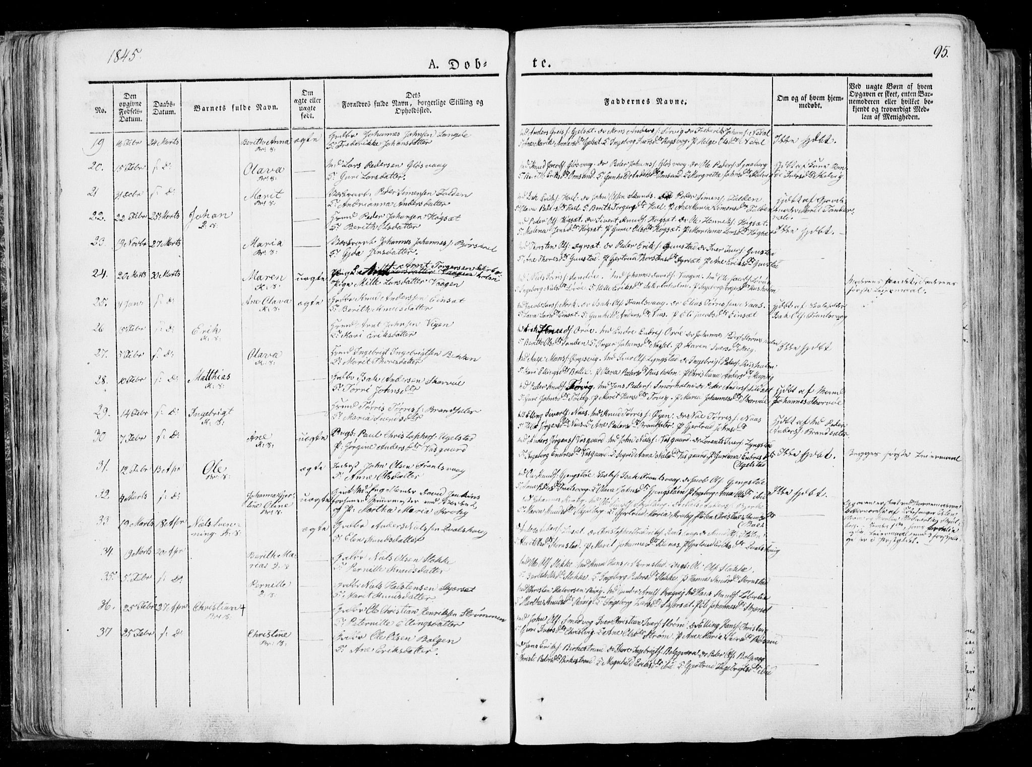 Ministerialprotokoller, klokkerbøker og fødselsregistre - Møre og Romsdal, AV/SAT-A-1454/568/L0803: Parish register (official) no. 568A10, 1830-1853, p. 95