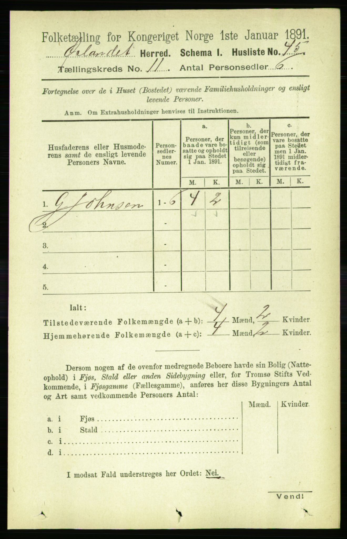 RA, 1891 census for 1621 Ørland, 1891, p. 4898