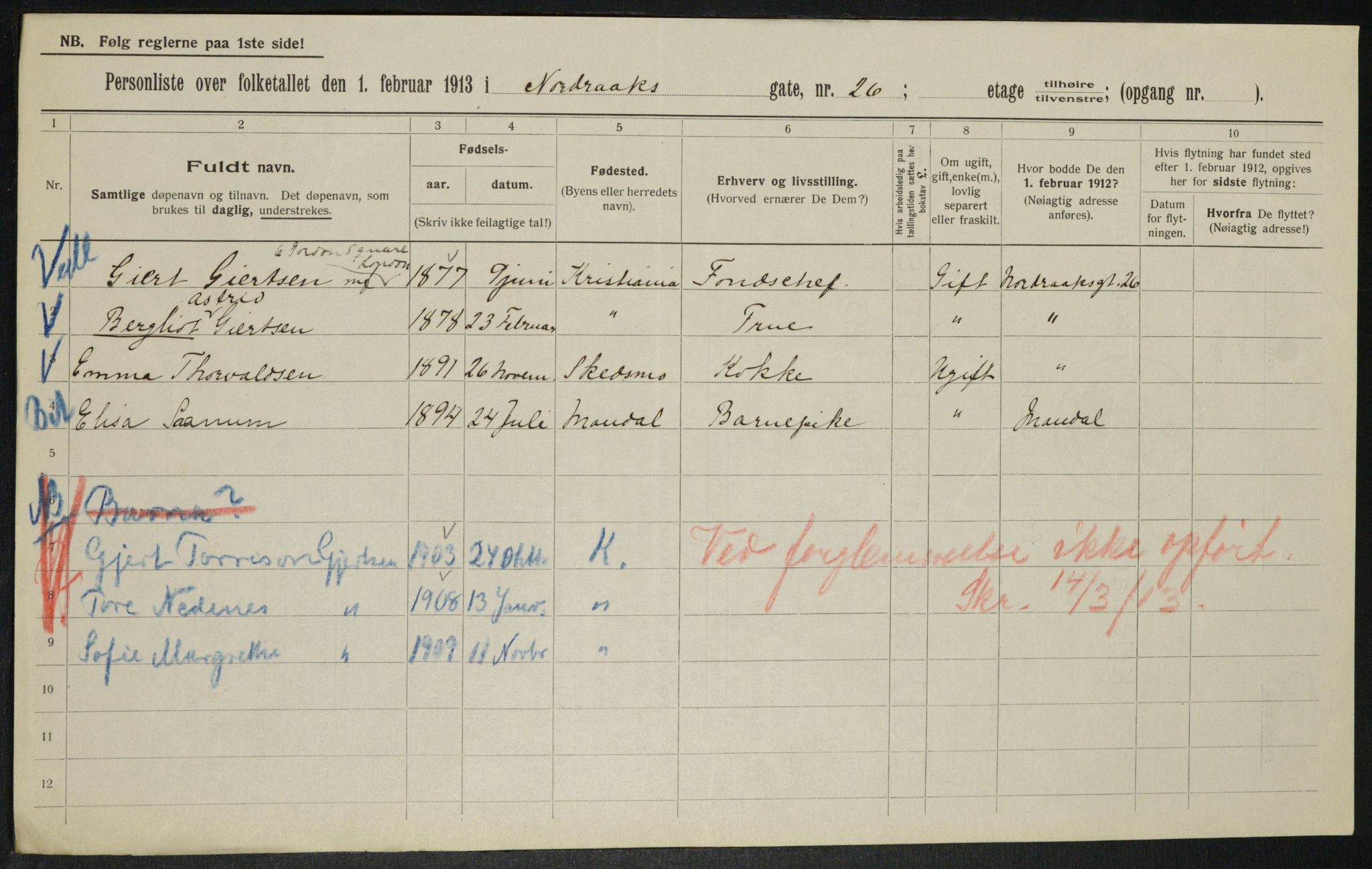 OBA, Municipal Census 1913 for Kristiania, 1913, p. 73514