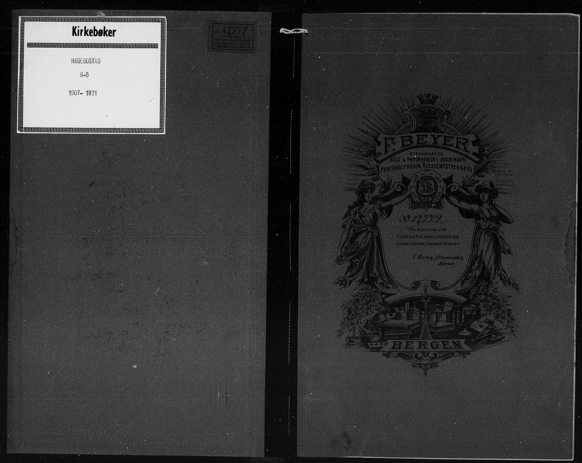 Hægebostad sokneprestkontor, SAK/1111-0024/F/Fb/Fba/L0005: Parish register (copy) no. B 5, 1907-1931