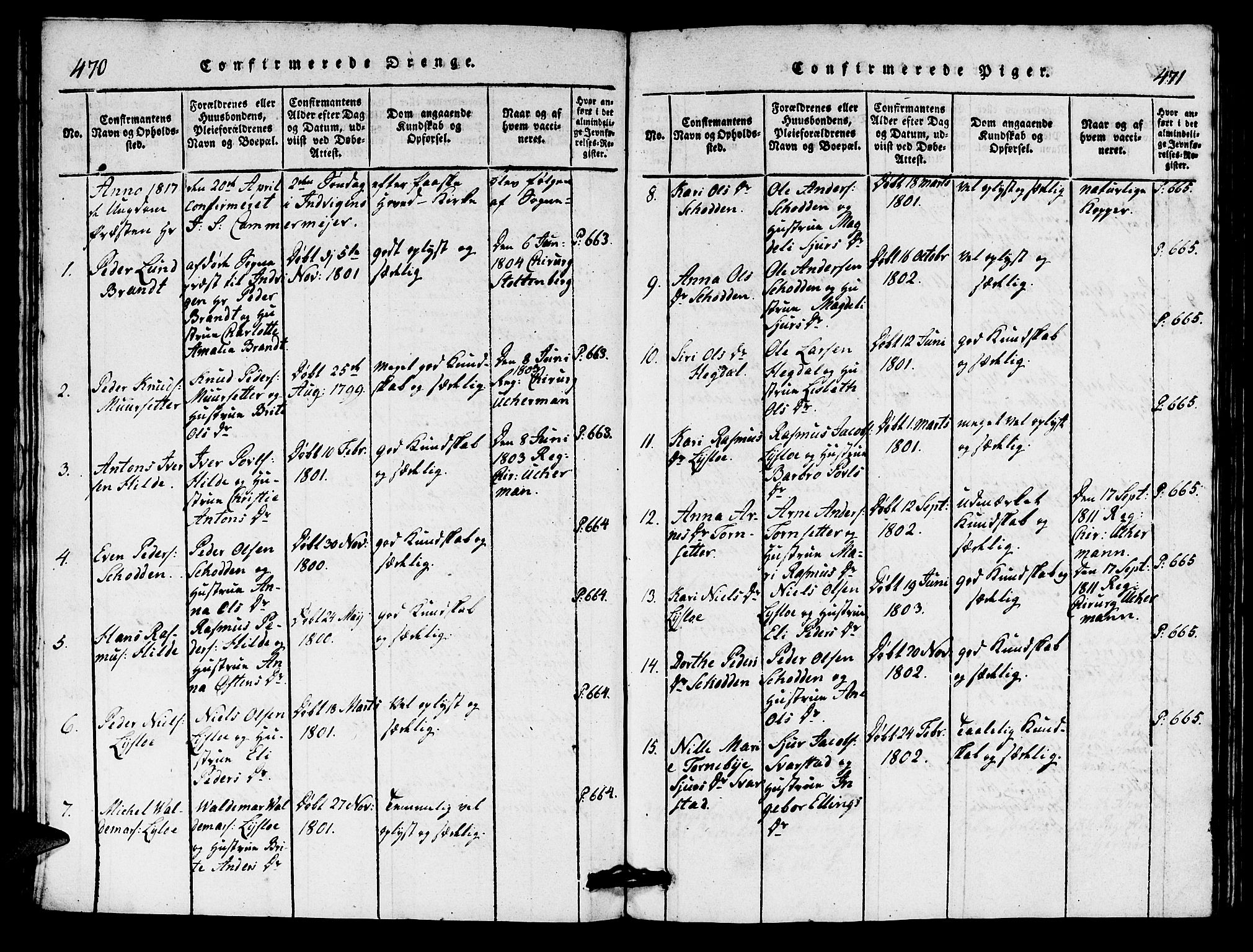 Innvik sokneprestembete, AV/SAB-A-80501: Parish register (copy) no. A 1, 1816-1820, p. 470-471