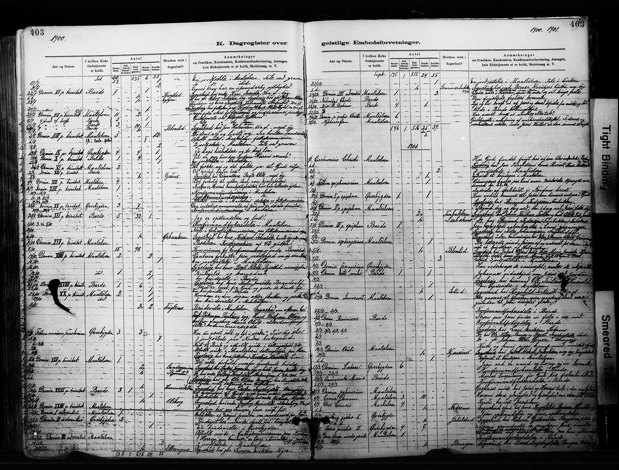 Målselv sokneprestembete, SATØ/S-1311/G/Ga/Gaa/L0007kirke: Parish register (official) no. 7, 1884-1903, p. 403