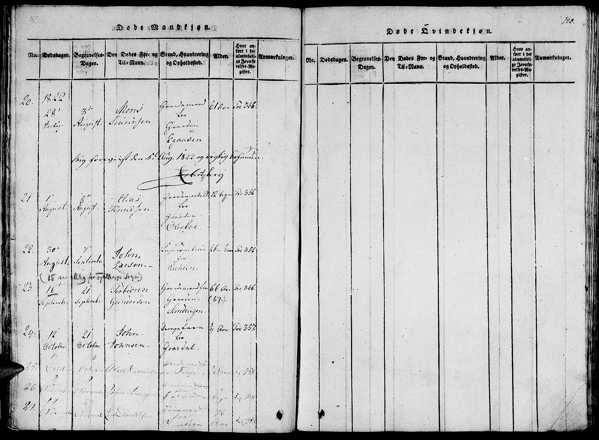 Fjelberg sokneprestembete, AV/SAB-A-75201/H/Haa: Parish register (official) no. A 4, 1816-1822, p. 120