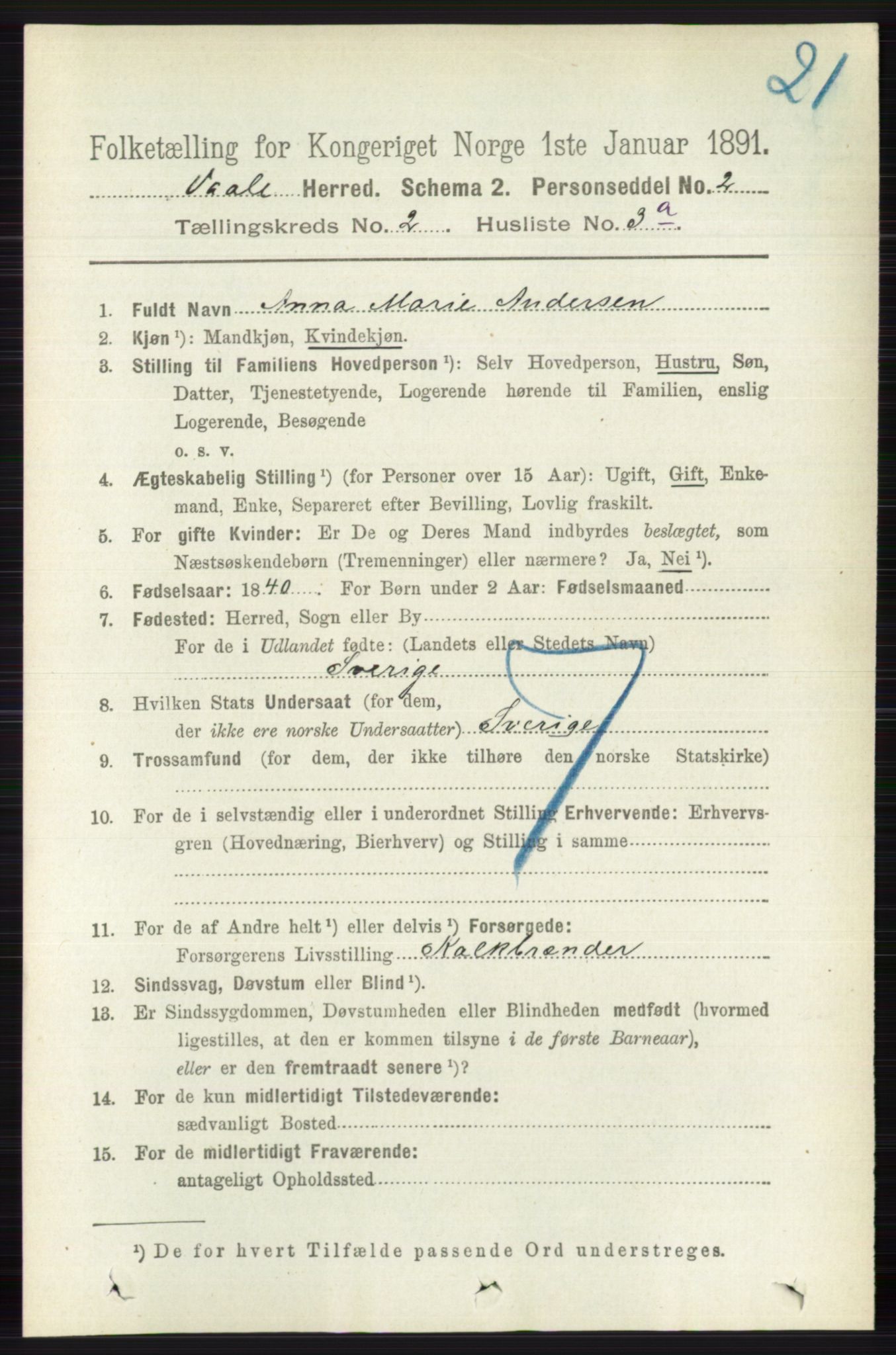 RA, 1891 census for 0716 Våle, 1891, p. 456