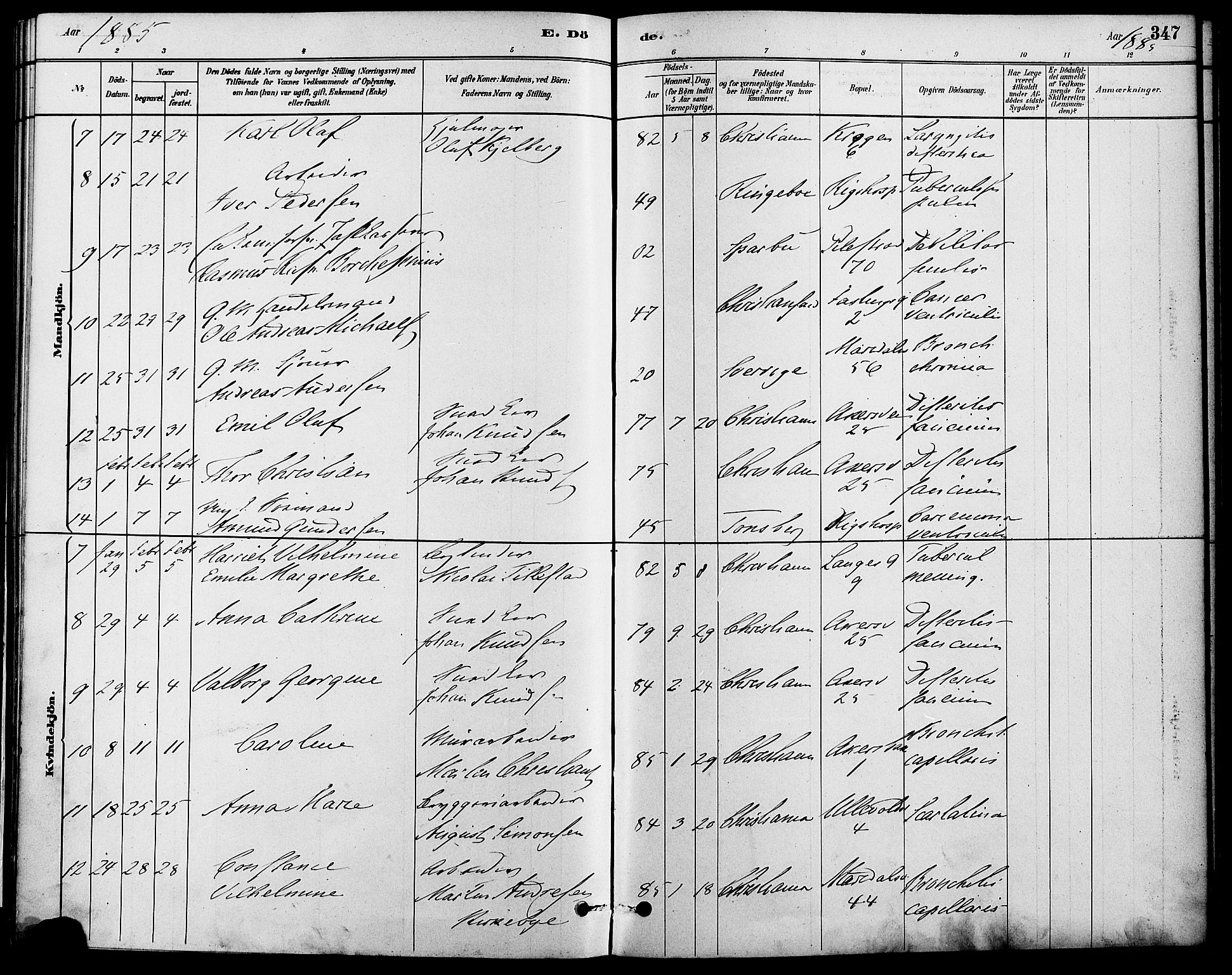 Gamle Aker prestekontor Kirkebøker, SAO/A-10617a/F/L0006: Parish register (official) no. 6, 1880-1887, p. 347