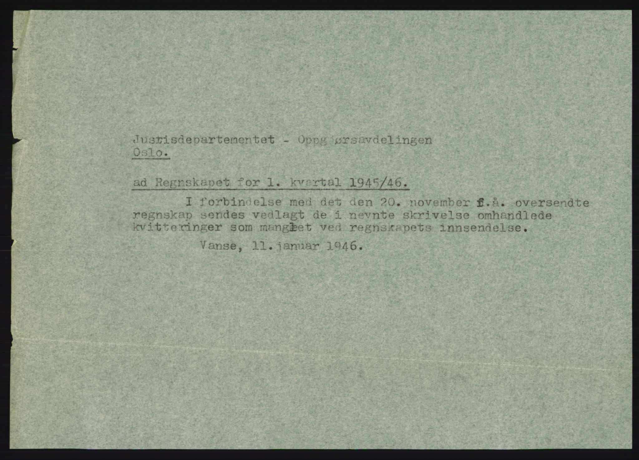 Forsvarsdepartementet, 10. kontor / Oppgjørskontoret, AV/RA-RAFA-1225/D/Db/L0180: Lista oppgjørskontor, 1942-1952, p. 76