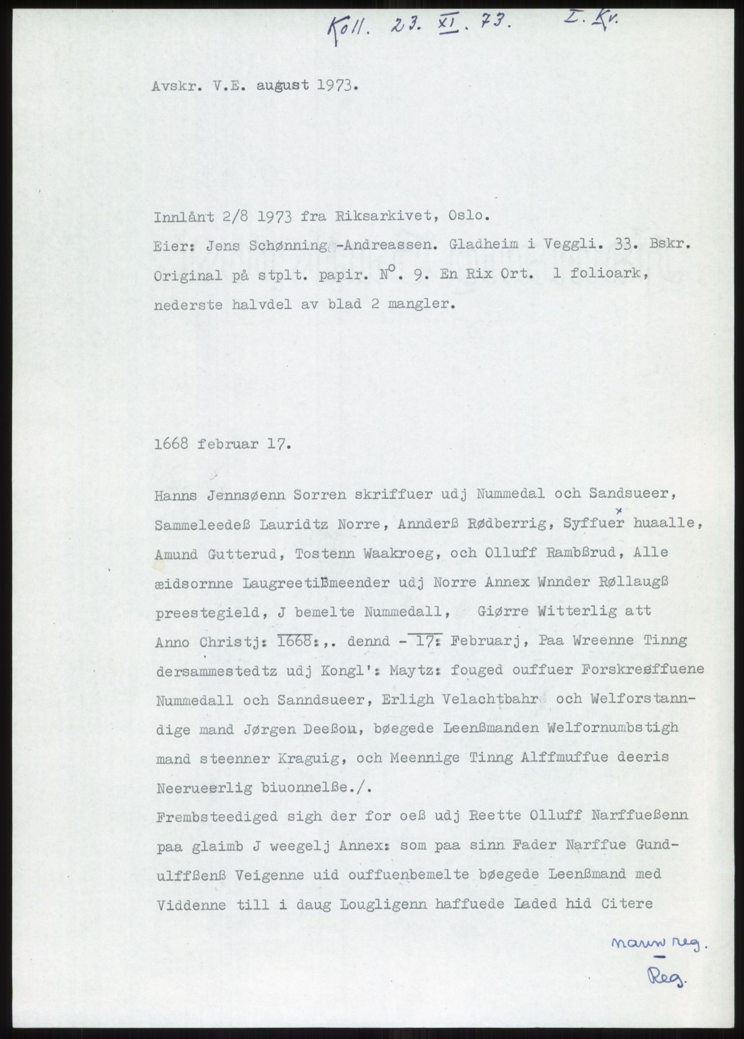 Samlinger til kildeutgivelse, Diplomavskriftsamlingen, AV/RA-EA-4053/H/Ha, p. 177