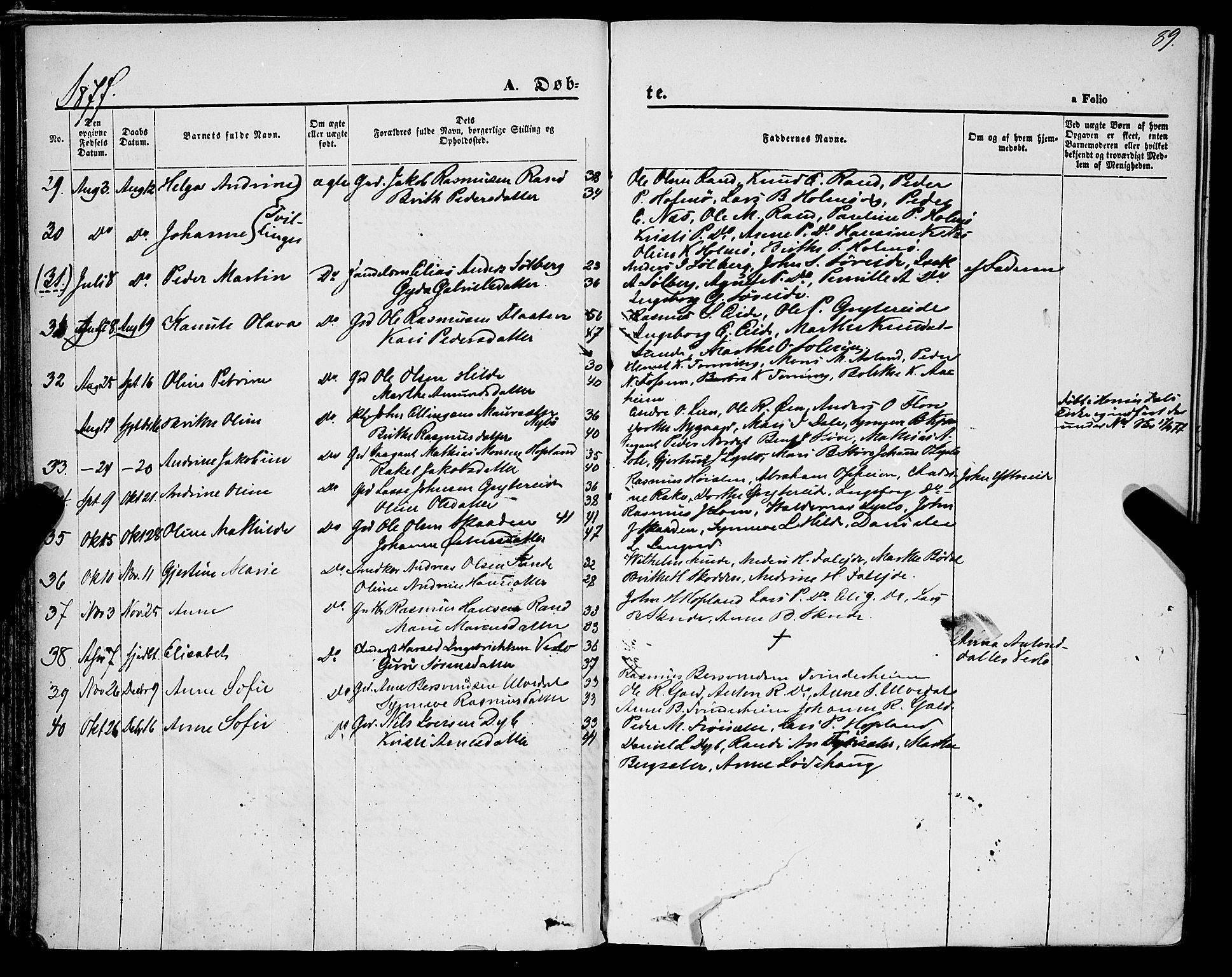 Innvik sokneprestembete, SAB/A-80501: Parish register (official) no. A 6, 1865-1878, p. 89