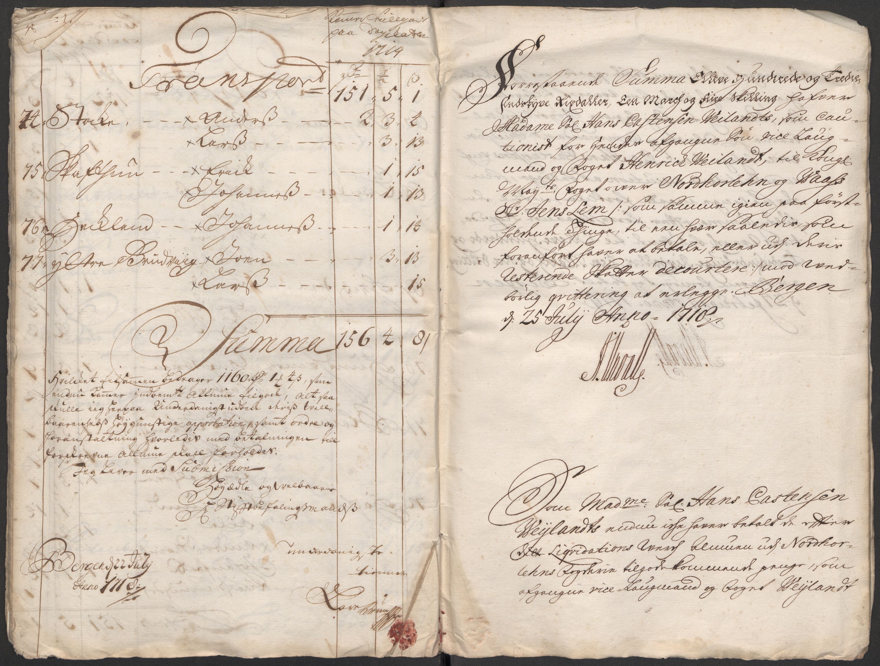 Rentekammeret inntil 1814, Reviderte regnskaper, Fogderegnskap, AV/RA-EA-4092/R51/L3198: Fogderegnskap Nordhordland og Voss, 1715, p. 376