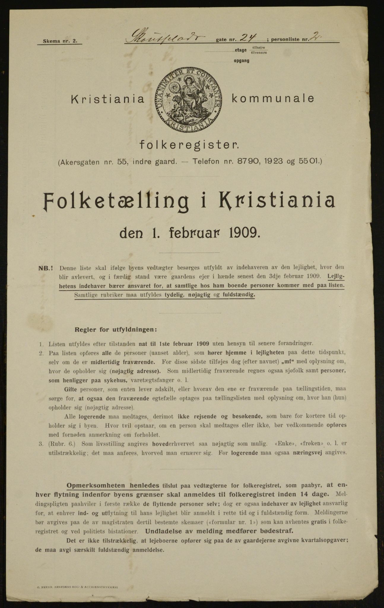 OBA, Municipal Census 1909 for Kristiania, 1909, p. 82265