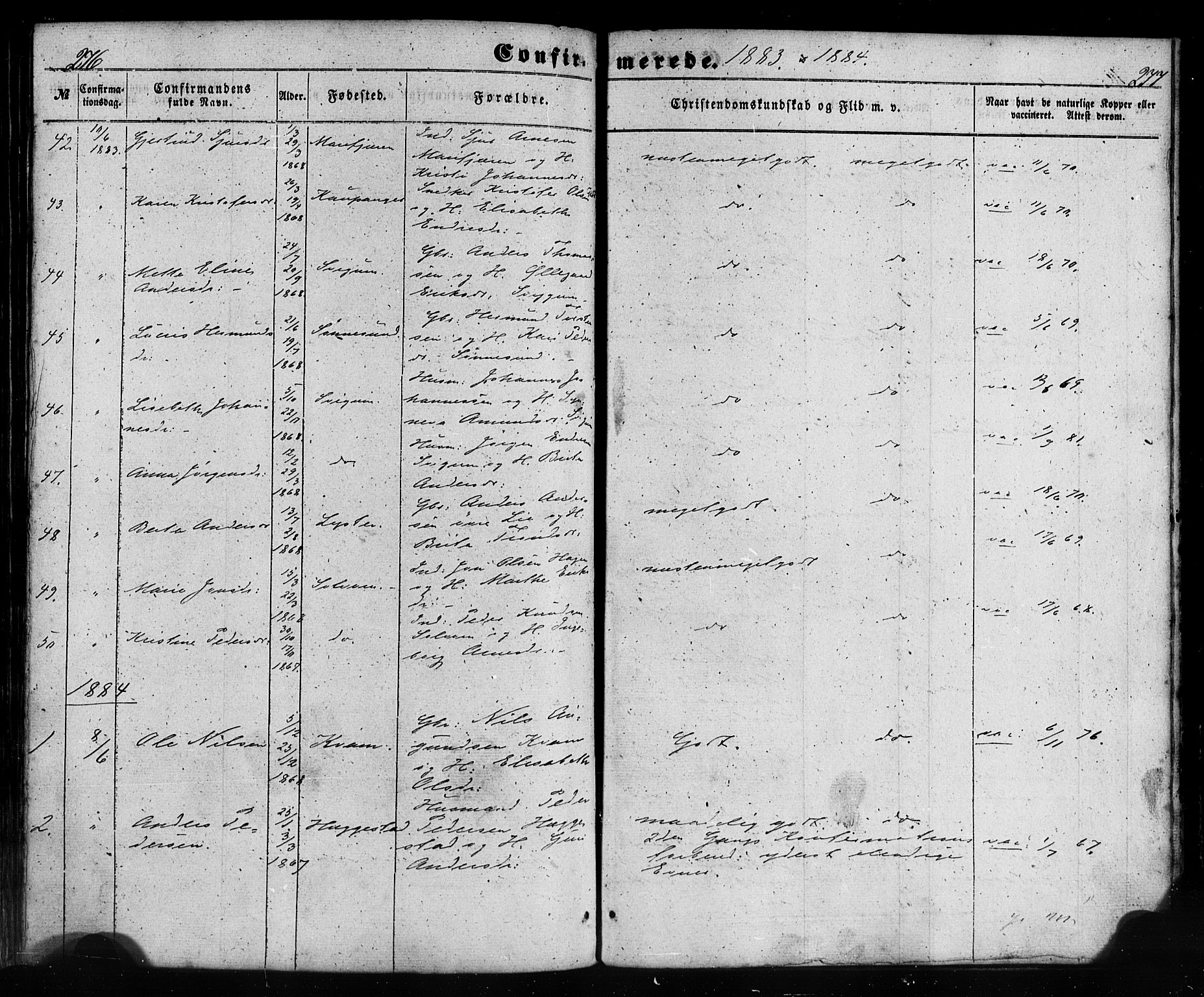 Hafslo sokneprestembete, SAB/A-80301/H/Haa/Haaa/L0012: Parish register (official) no. A 12, 1852-1885, p. 276-277