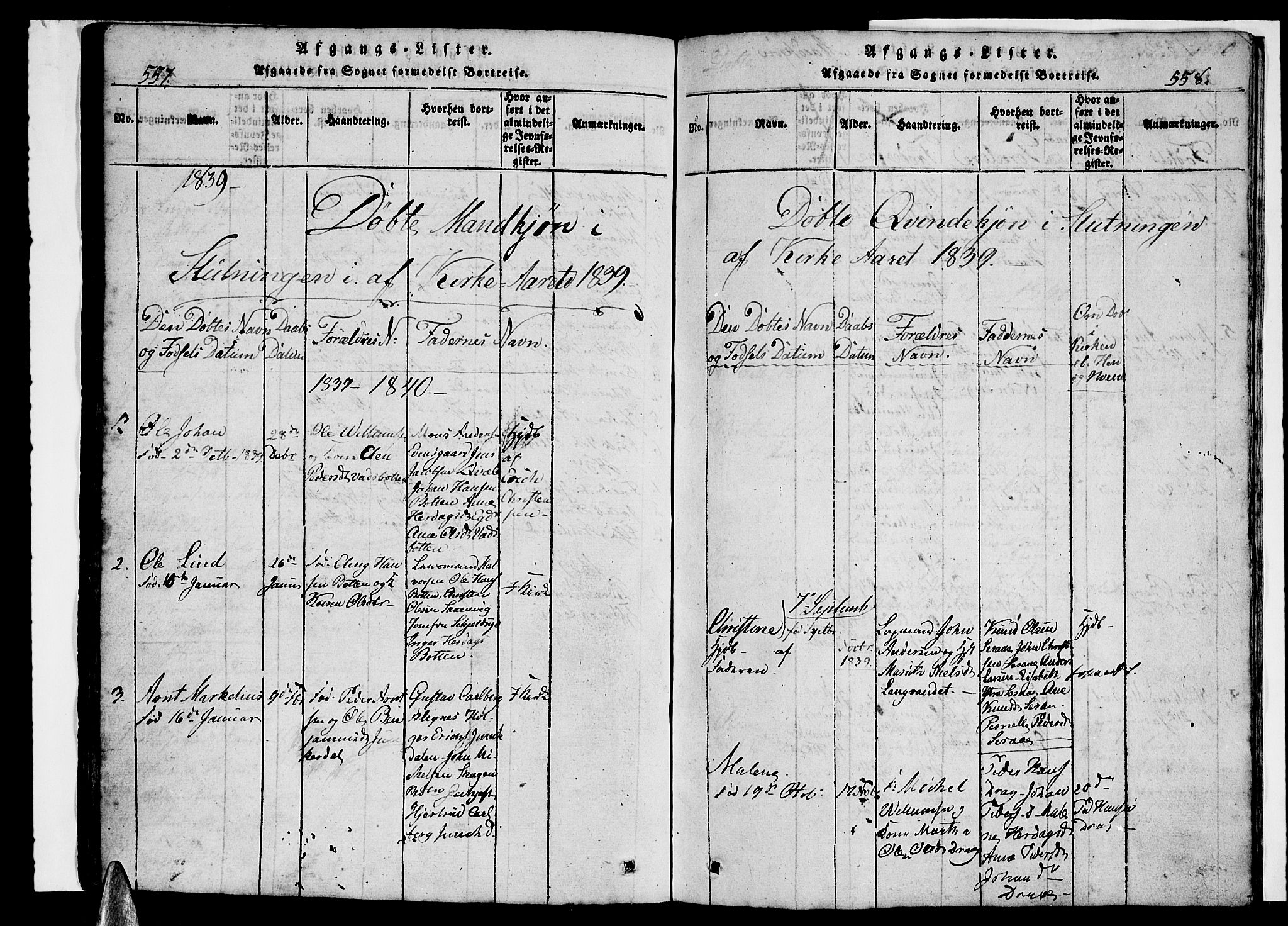 Ministerialprotokoller, klokkerbøker og fødselsregistre - Nordland, SAT/A-1459/847/L0676: Parish register (copy) no. 847C04, 1821-1853, p. 557-558