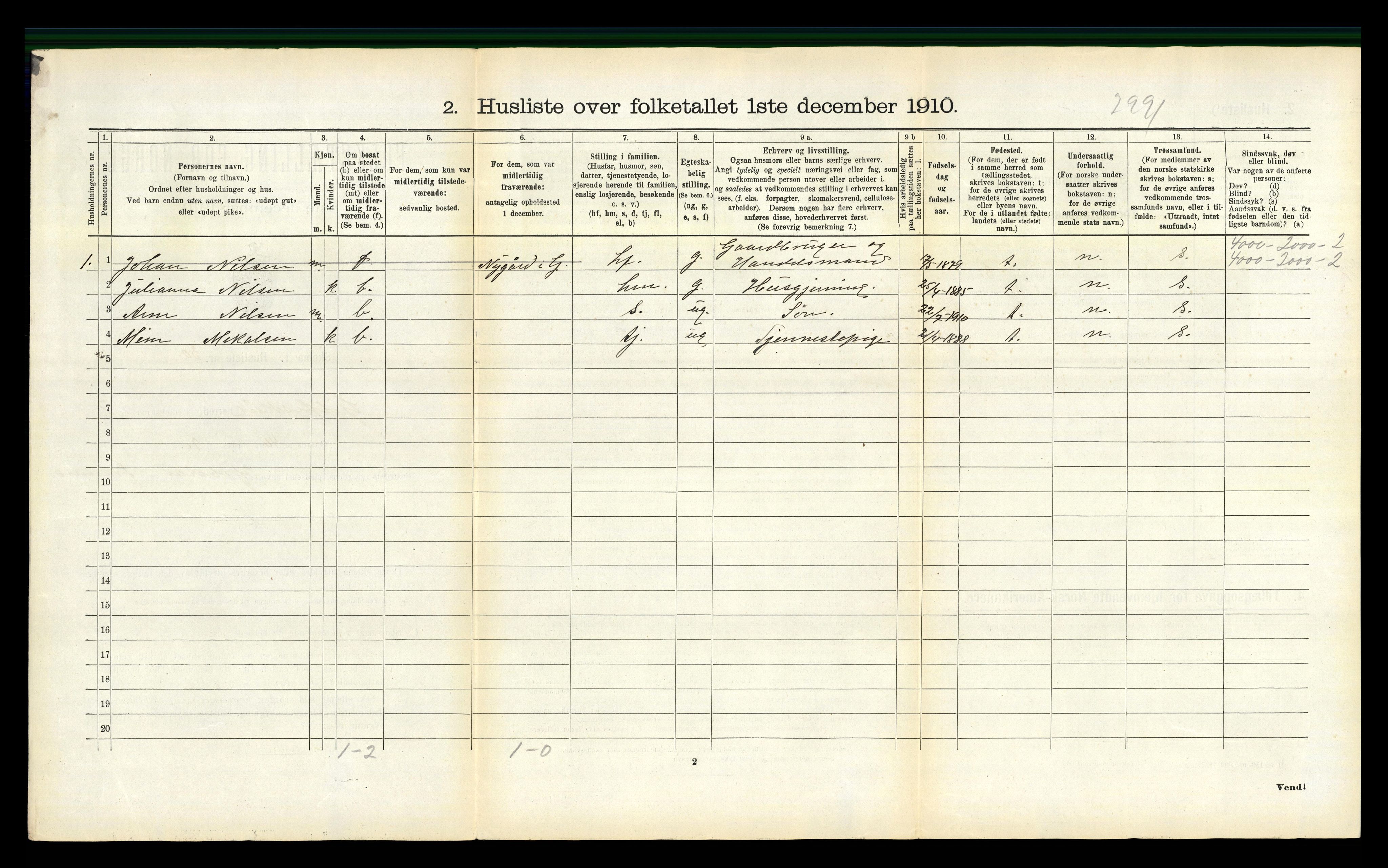 RA, 1910 census for Gildeskål, 1910, p. 790