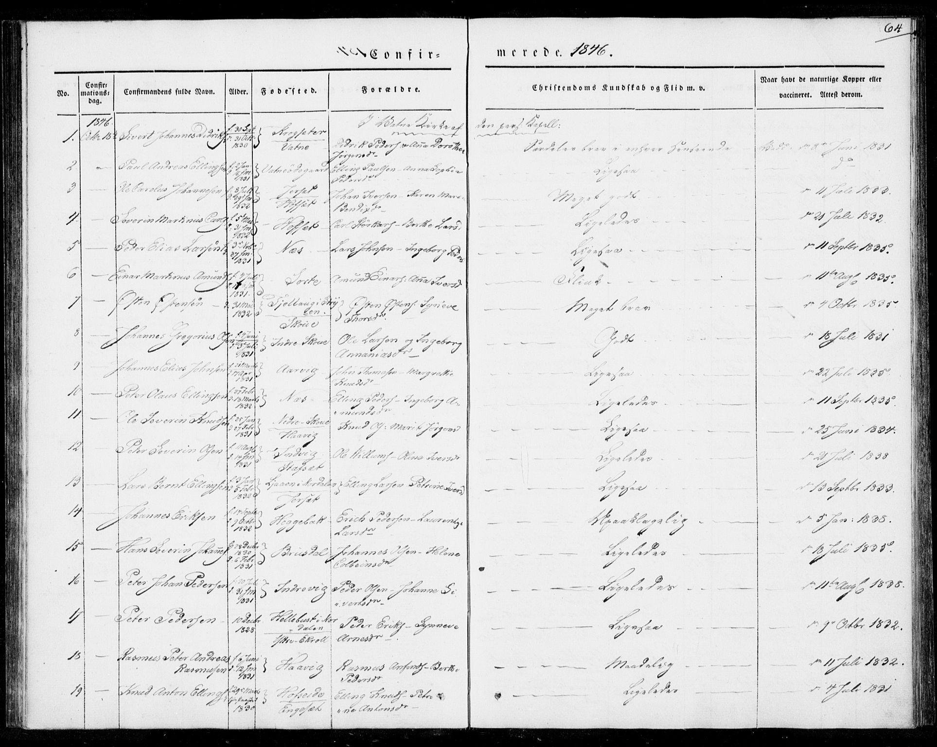 Ministerialprotokoller, klokkerbøker og fødselsregistre - Møre og Romsdal, AV/SAT-A-1454/524/L0352: Parish register (official) no. 524A04, 1838-1847, p. 64