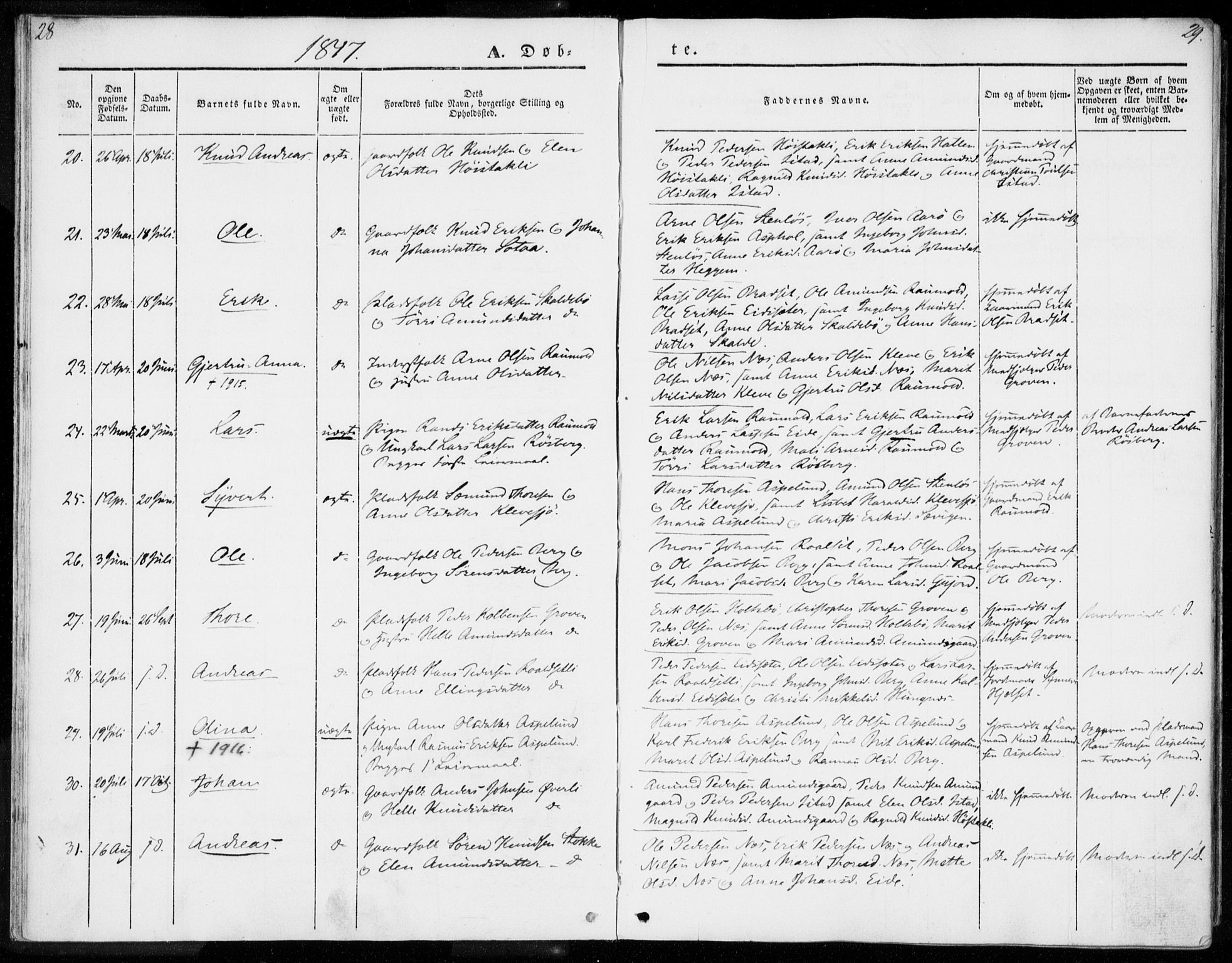 Ministerialprotokoller, klokkerbøker og fødselsregistre - Møre og Romsdal, AV/SAT-A-1454/557/L0680: Parish register (official) no. 557A02, 1843-1869, p. 28-29