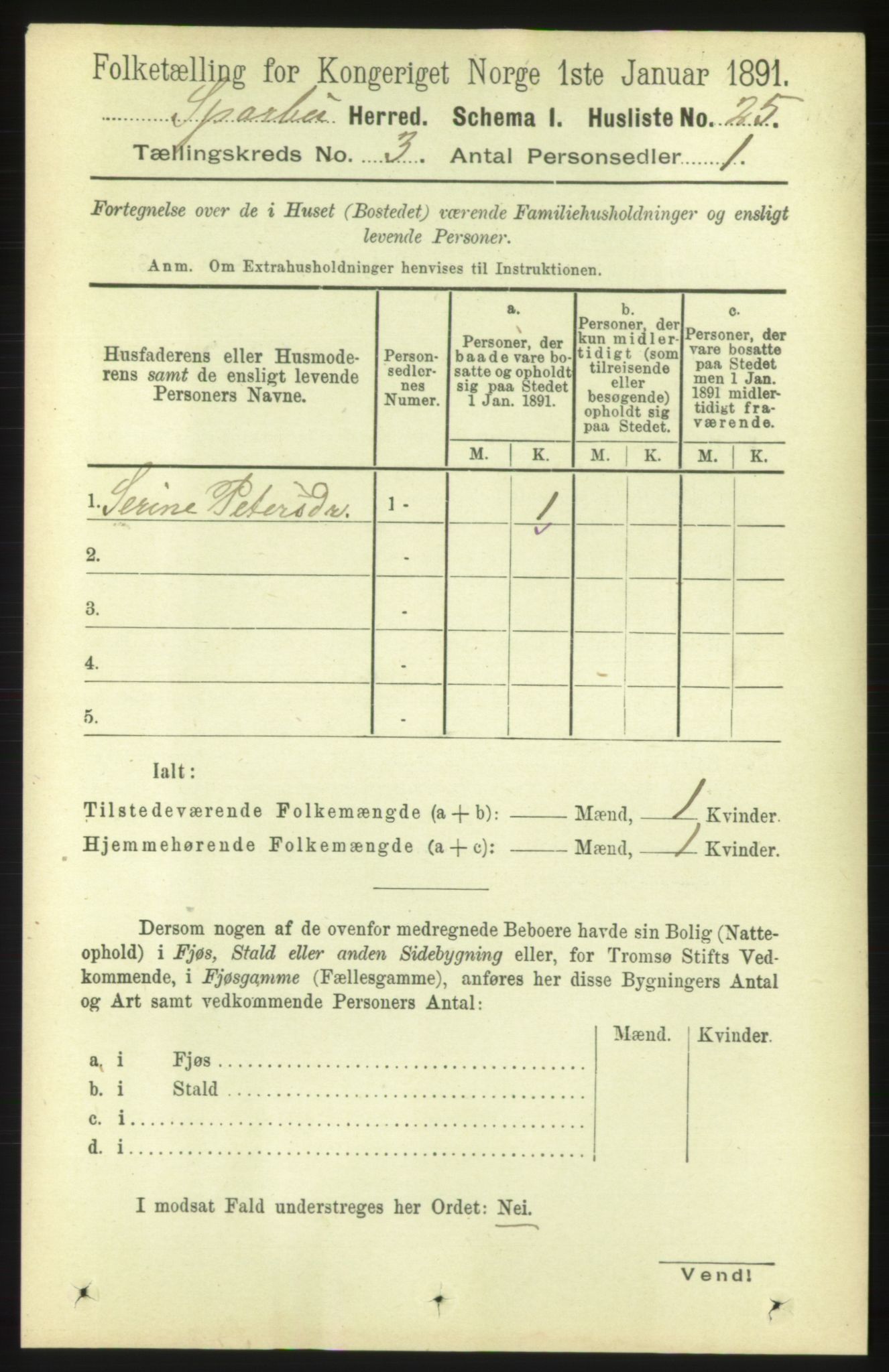 RA, 1891 census for 1731 Sparbu, 1891, p. 820