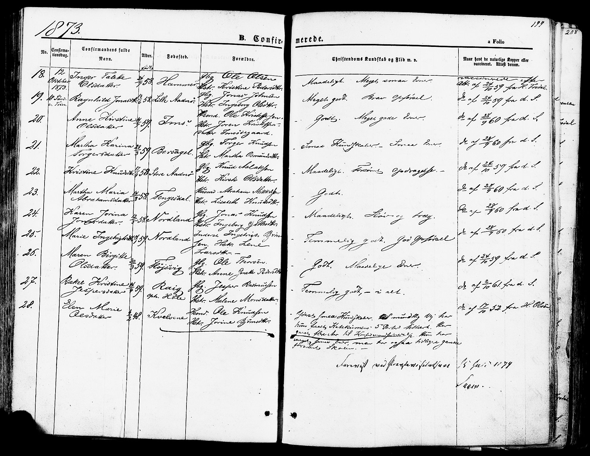 Høgsfjord sokneprestkontor, AV/SAST-A-101624/H/Ha/Haa/L0002: Parish register (official) no. A 2, 1855-1885, p. 199