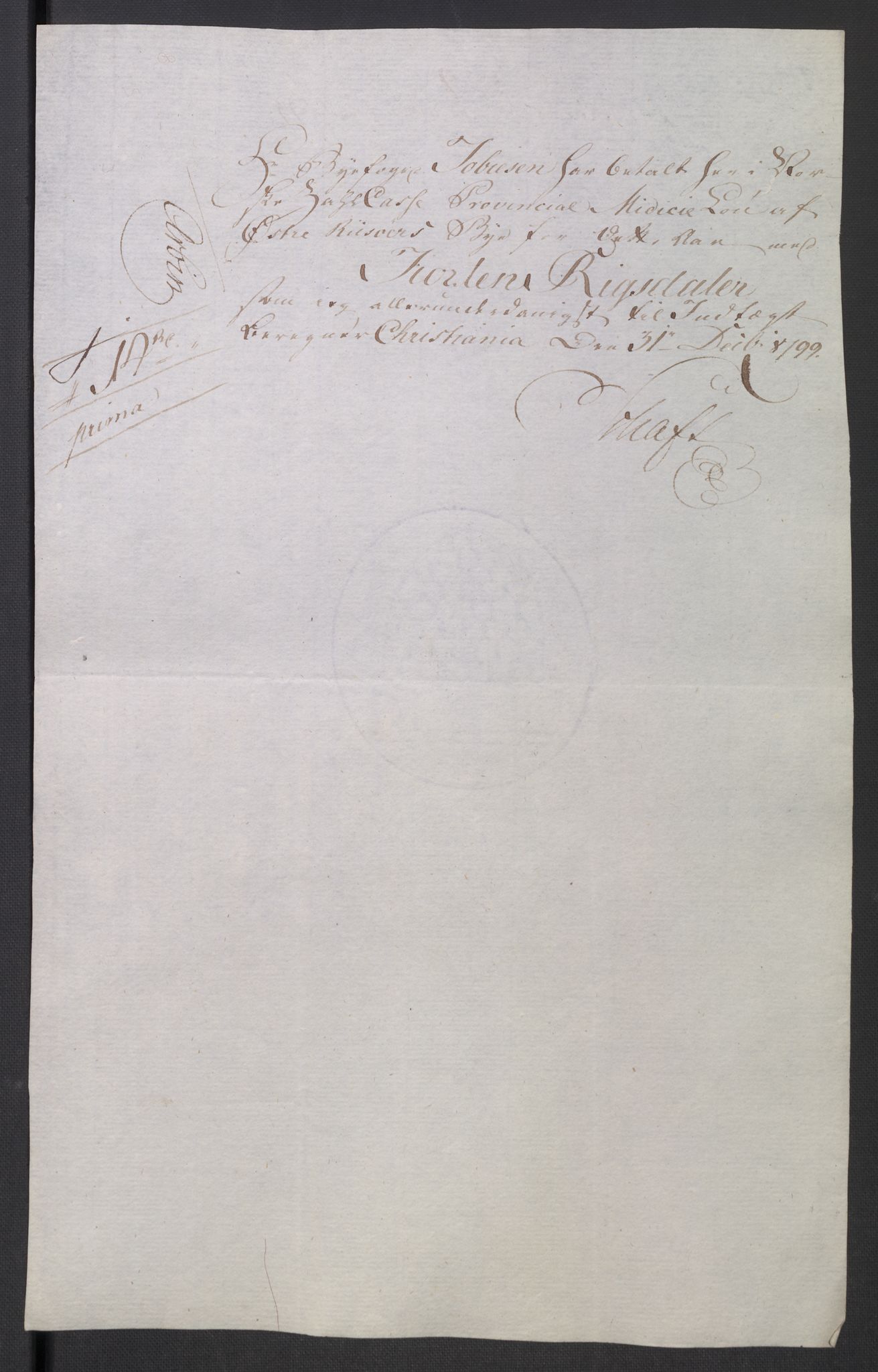 Danske Kanselli 1800-1814, AV/RA-EA-3024/K/Kk/Kka/Kkac/L0235: Kjøpstadregnskap Øster Risør, 1796-1800, p. 754