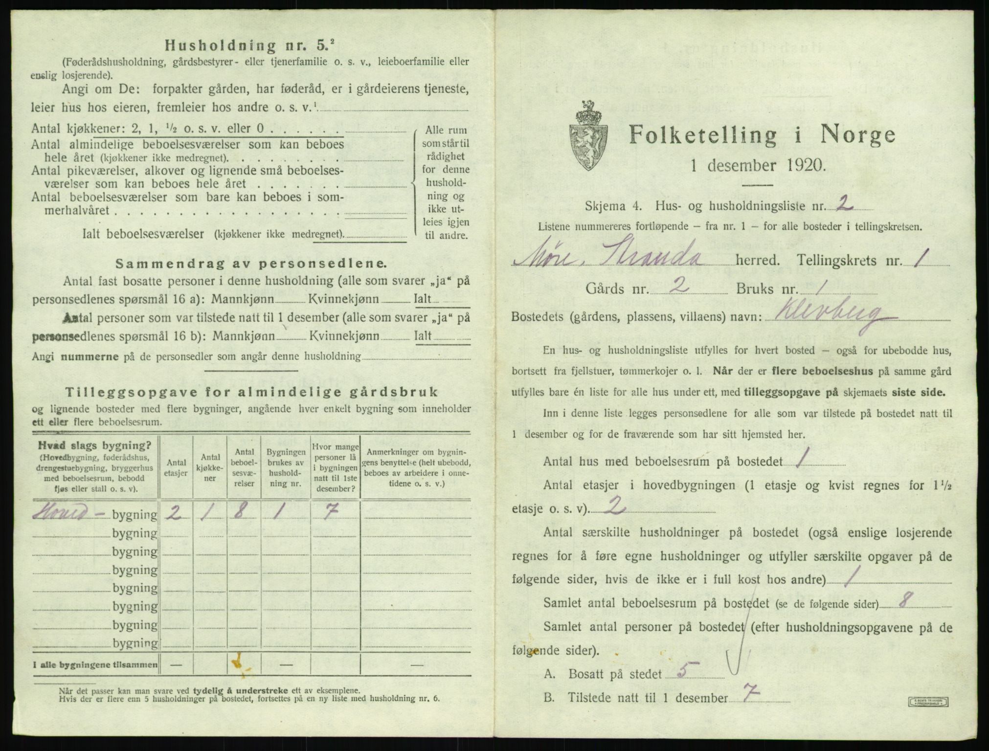 SAT, 1920 census for Stranda, 1920, p. 29