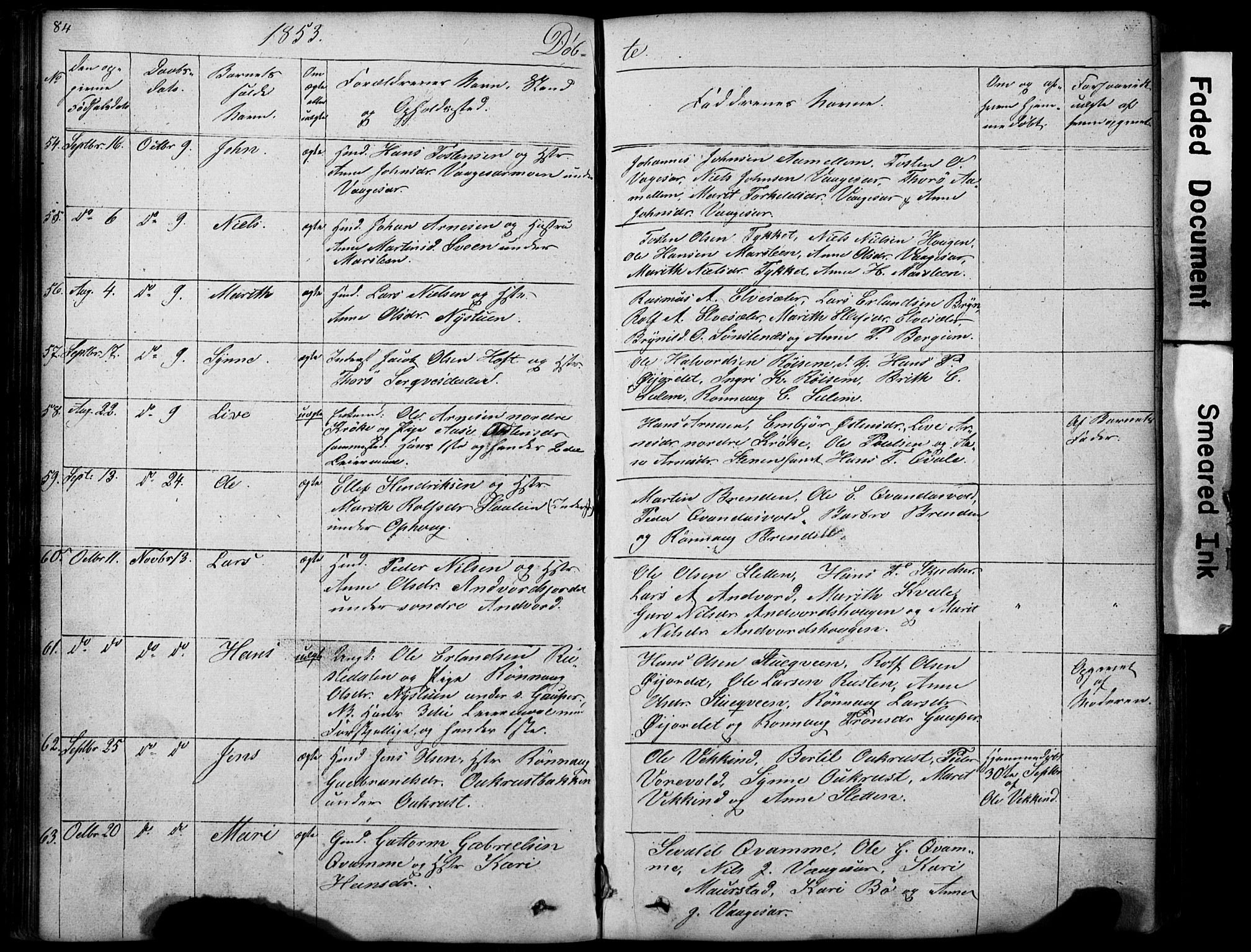 Lom prestekontor, AV/SAH-PREST-070/L/L0012: Parish register (copy) no. 12, 1845-1873, p. 84-85