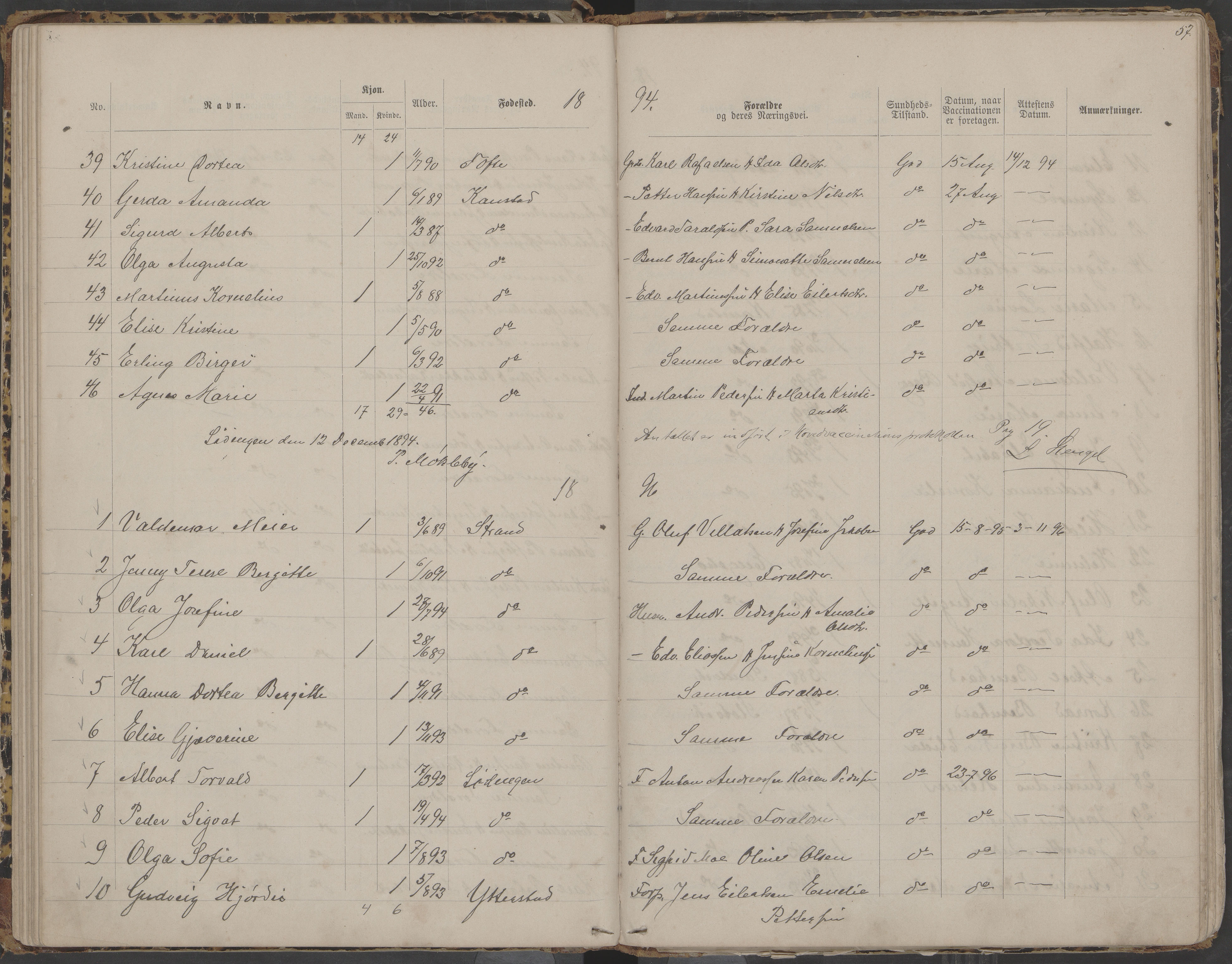 Lødingen kommune. Helserådet, AIN/K-18510.640/420/L0003: Vaksinasjonsprotokoll, 1878-1908, p. 57