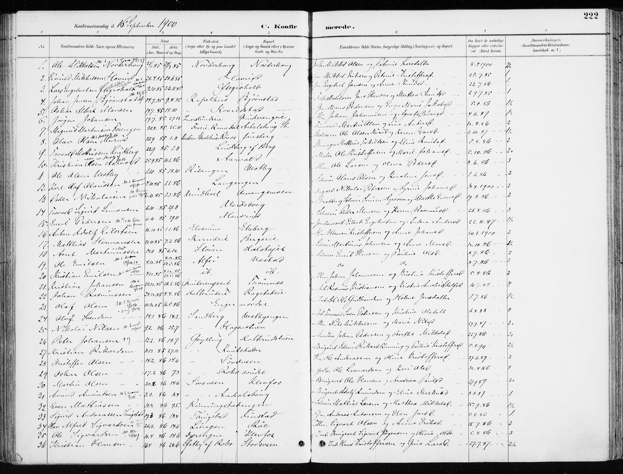 Løten prestekontor, AV/SAH-PREST-022/K/Ka/L0010: Parish register (official) no. 10, 1892-1907, p. 222