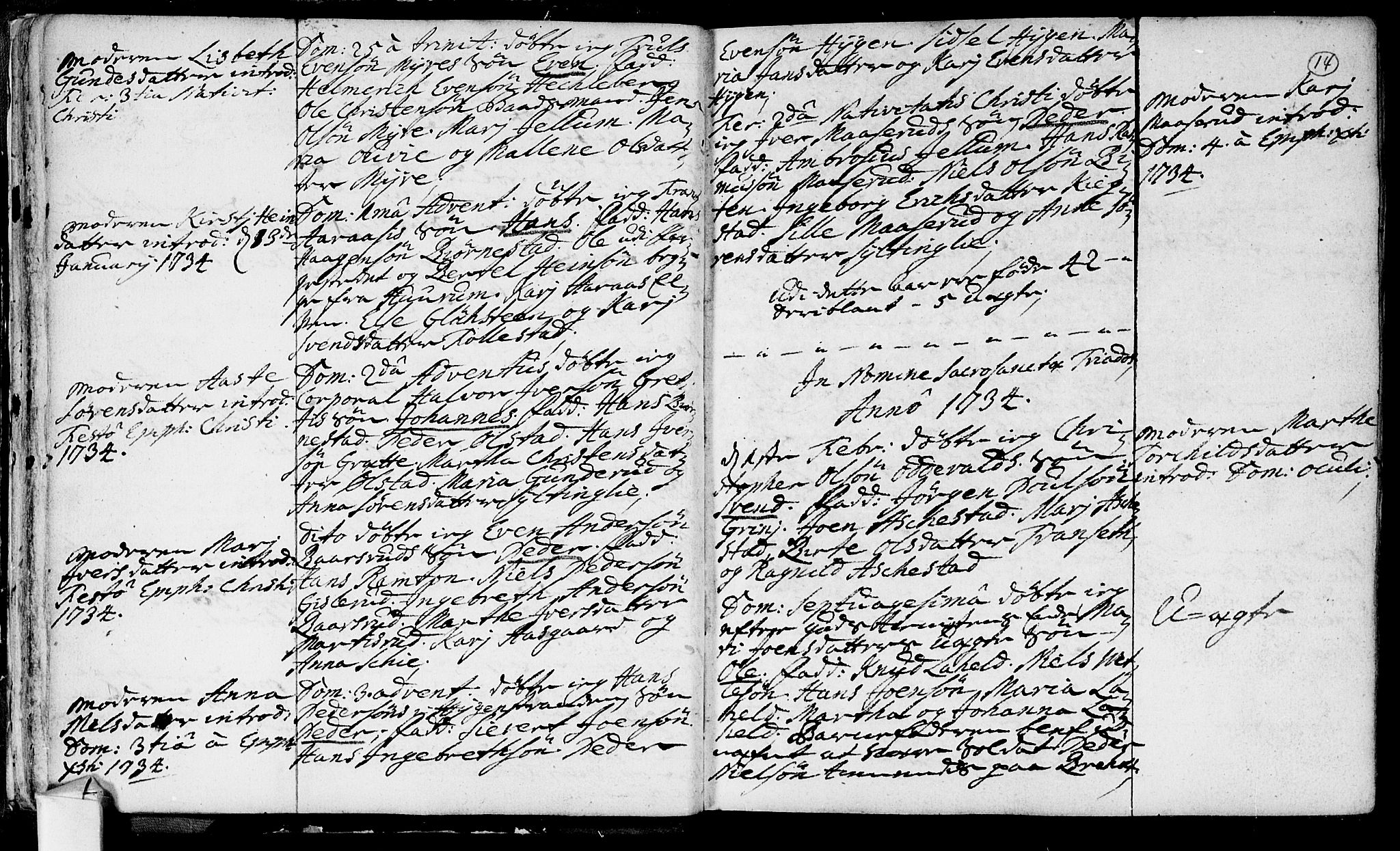 Røyken kirkebøker, SAKO/A-241/F/Fa/L0002: Parish register (official) no. 2, 1731-1782, p. 14