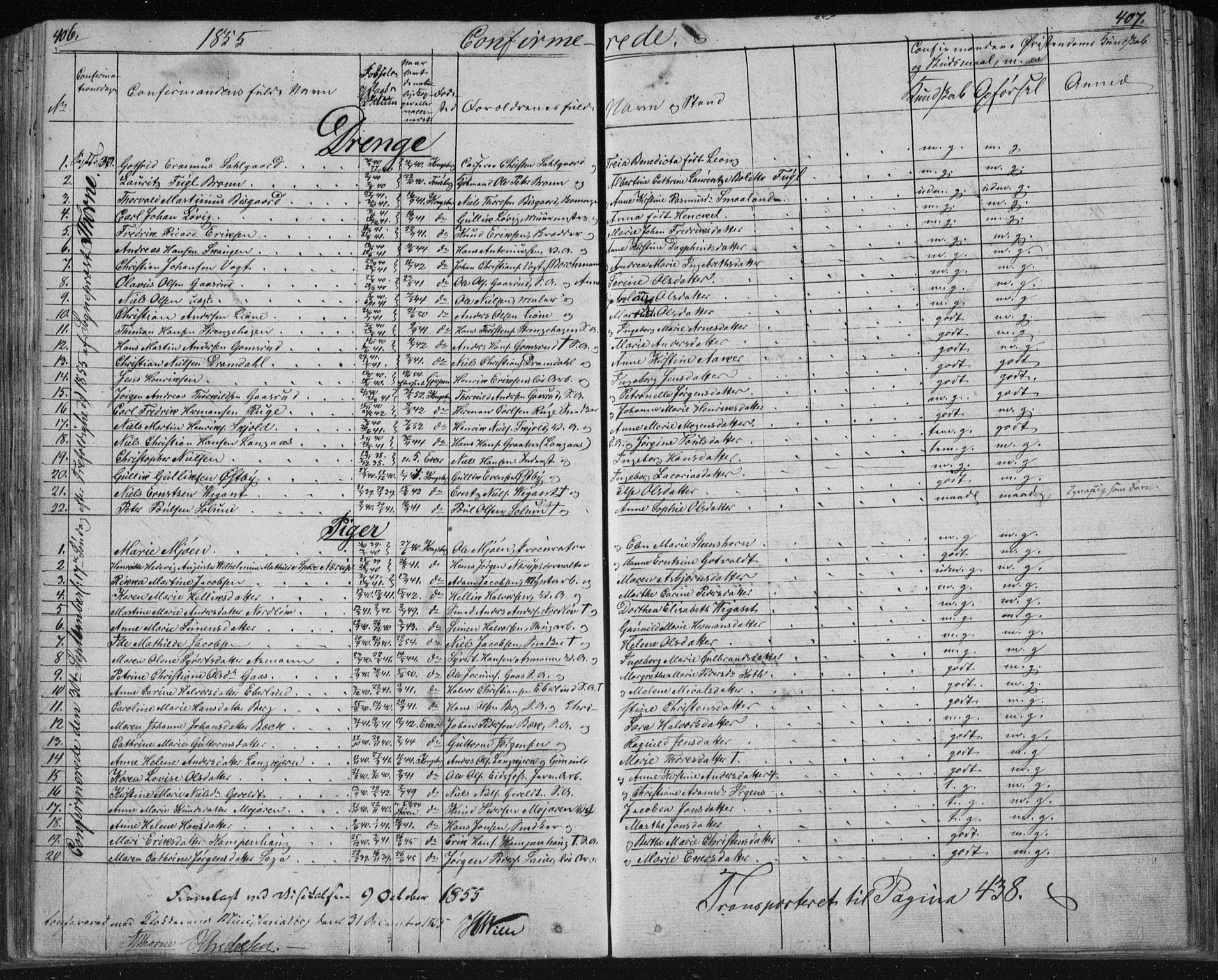 Kongsberg kirkebøker, AV/SAKO-A-22/F/Fa/L0009: Parish register (official) no. I 9, 1839-1858, p. 406-407