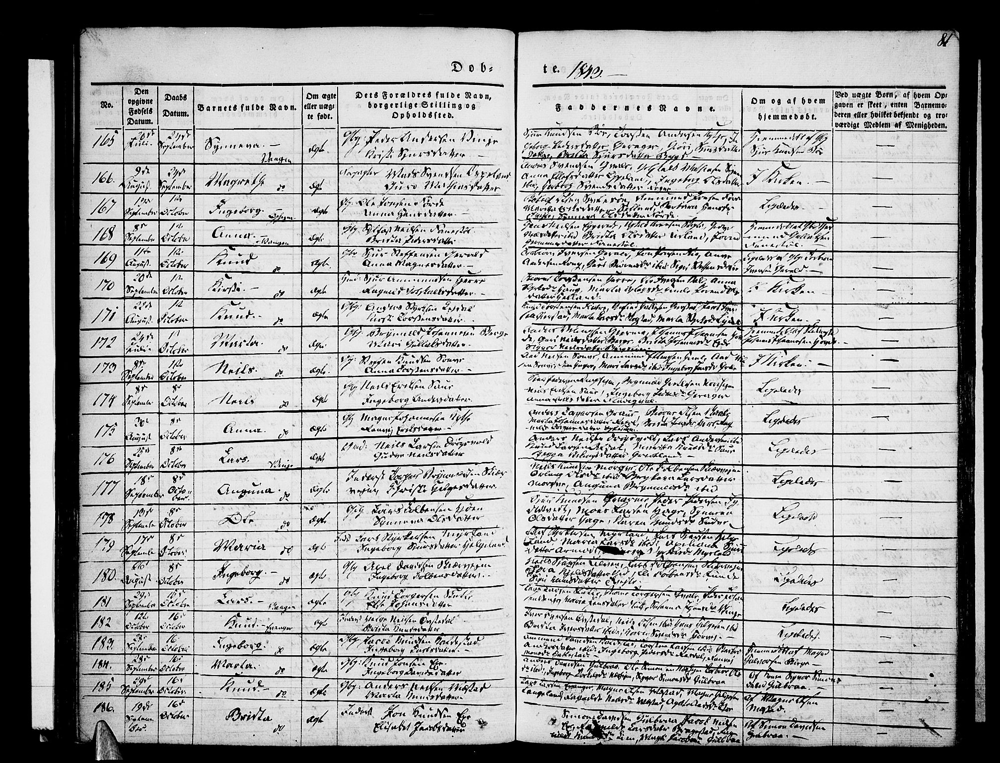 Voss sokneprestembete, SAB/A-79001/H/Haa: Parish register (official) no. A 13, 1836-1851, p. 81