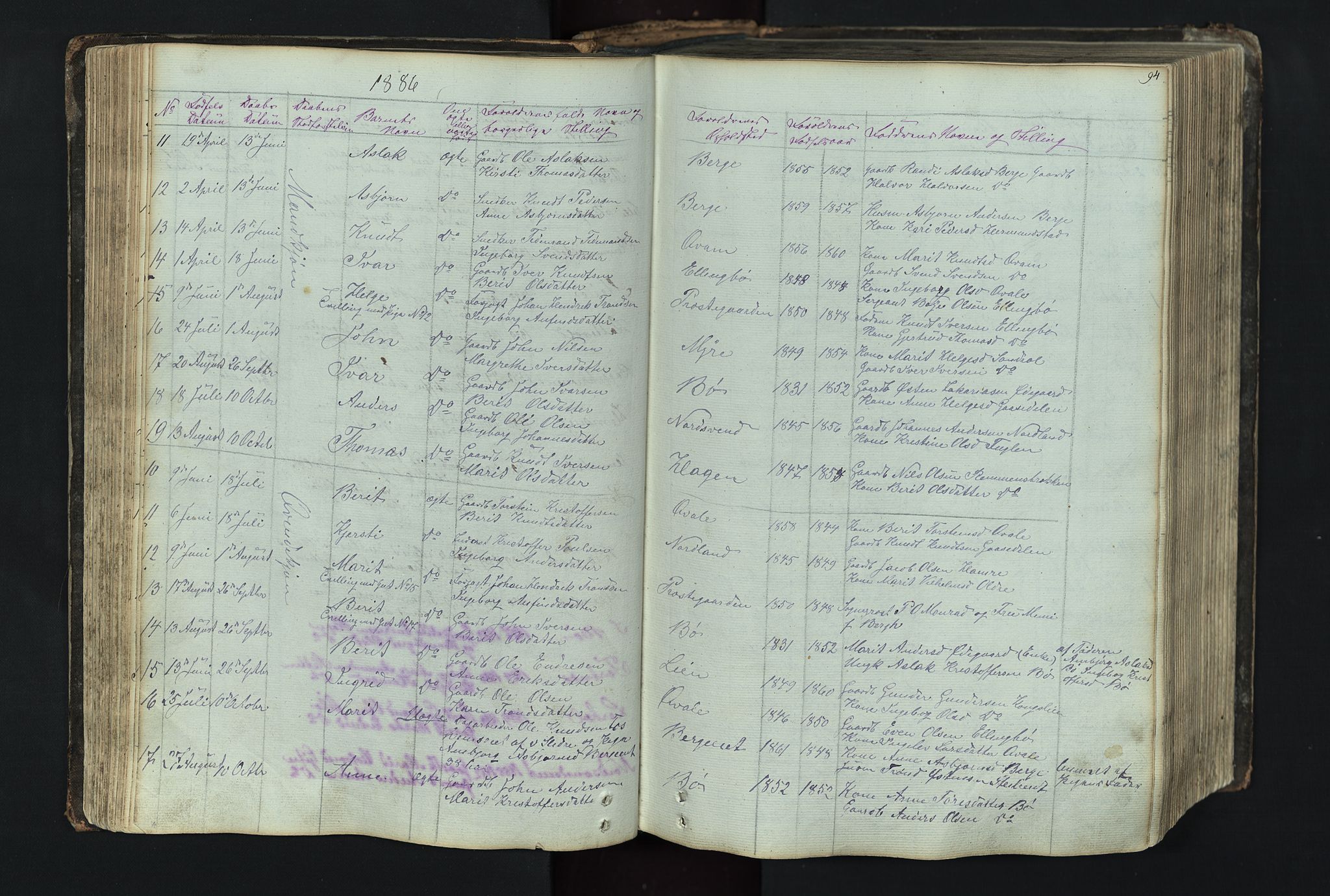 Vang prestekontor, Valdres, AV/SAH-PREST-140/H/Hb/L0004: Parish register (copy) no. 4, 1835-1892, p. 94