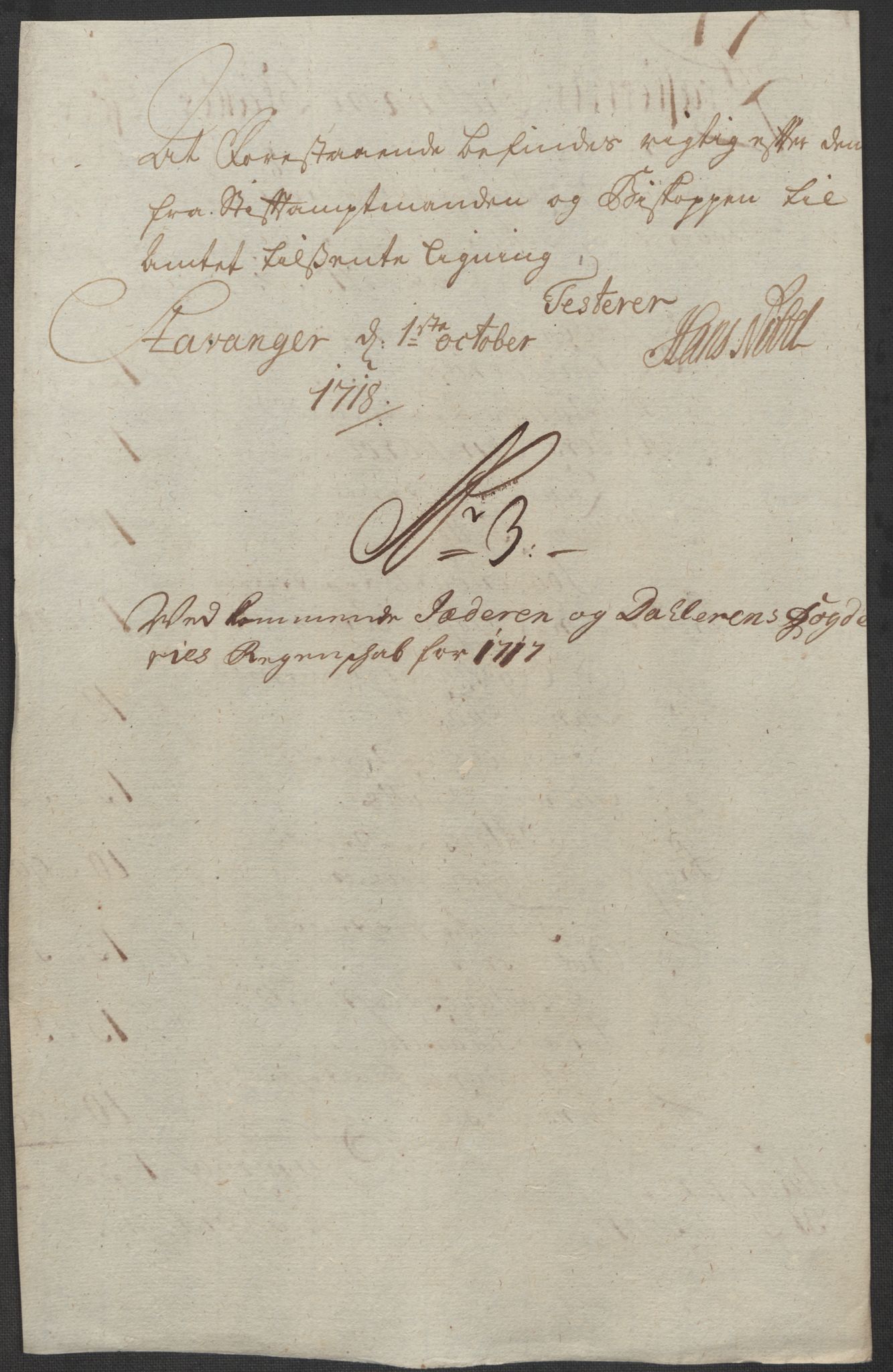 Rentekammeret inntil 1814, Reviderte regnskaper, Fogderegnskap, AV/RA-EA-4092/R46/L2742: Fogderegnskap Jæren og Dalane, 1717, p. 30